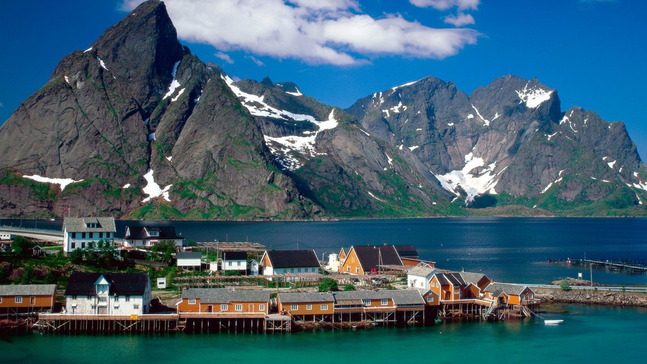 罗弗敦, 性质, 山脉, 安装的风景, 山站 壁纸 1280x720 允许