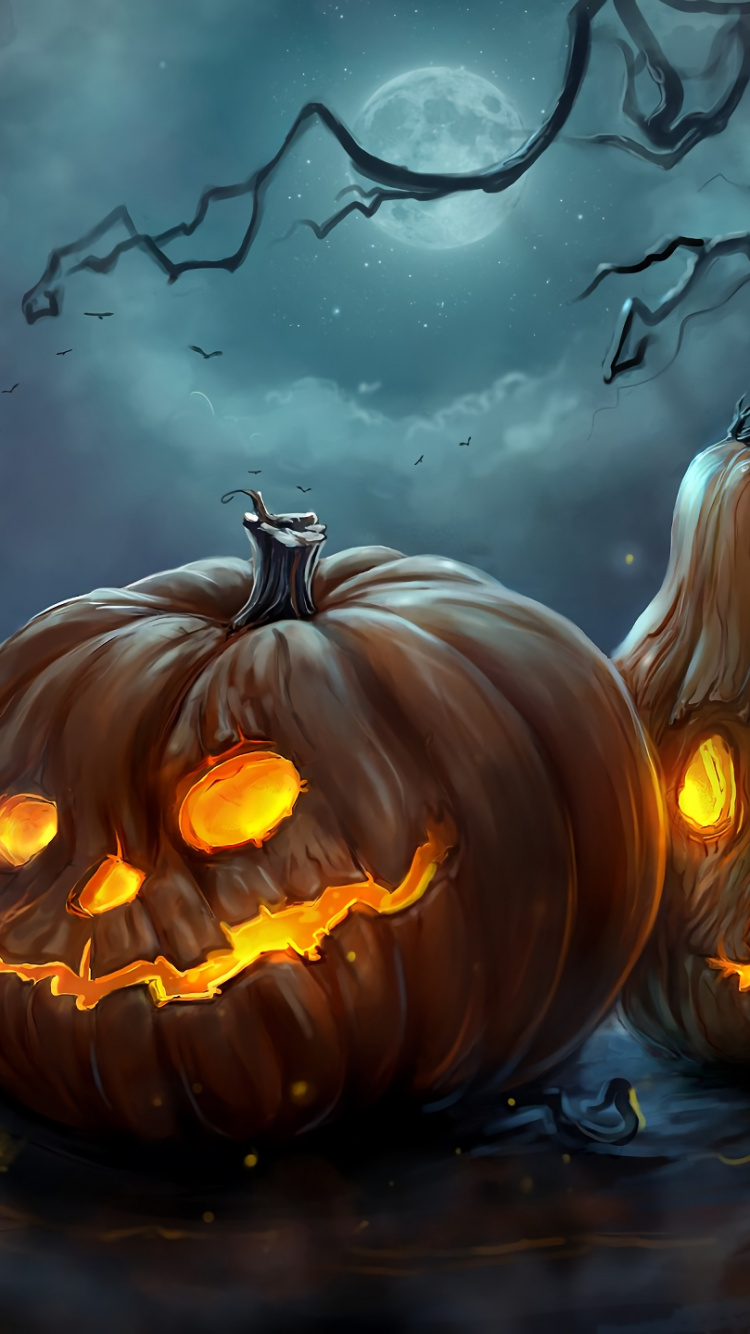 Calabaza, Cucurbita, Los Dispositivos de Mano, Halloween, Jack O'lantern. Wallpaper in 750x1334 Resolution