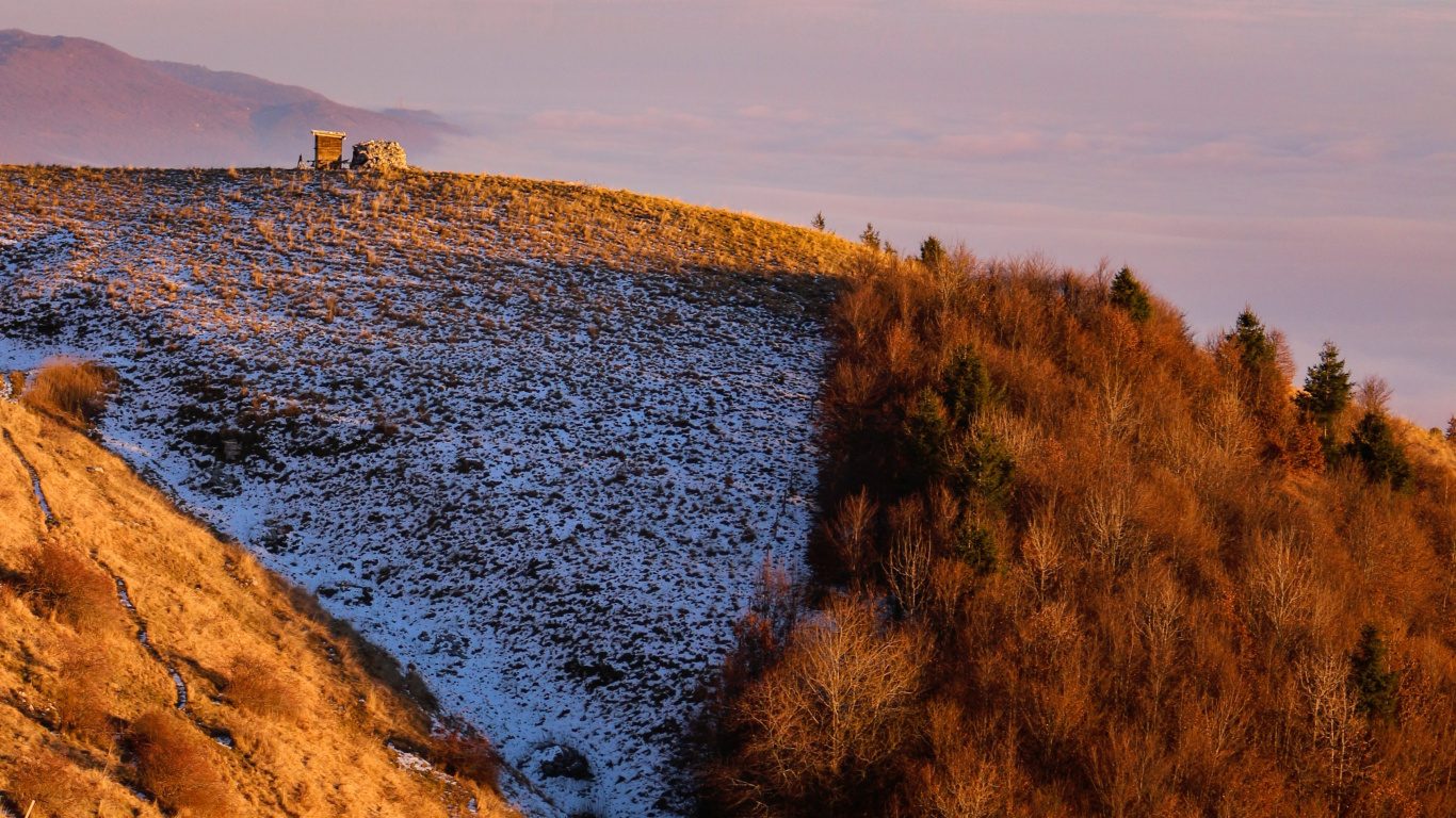 Meer, Horizont, Wasser, Sonnenuntergang, Abend. Wallpaper in 1366x768 Resolution