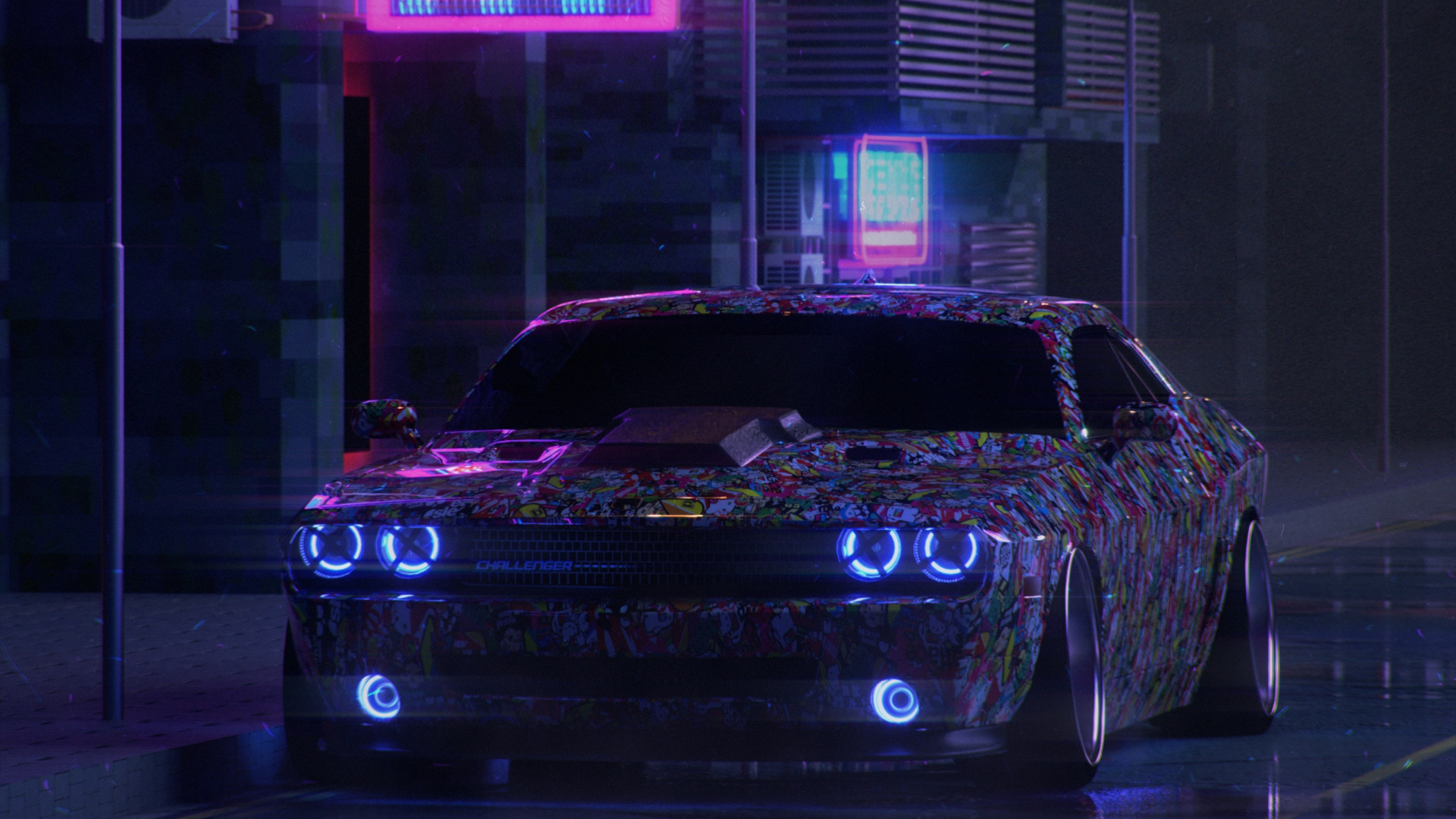 Dodge Challenger, Ford Mustang, Chrysler Neon, Cars, Dodge. Wallpaper in 1920x1080 Resolution