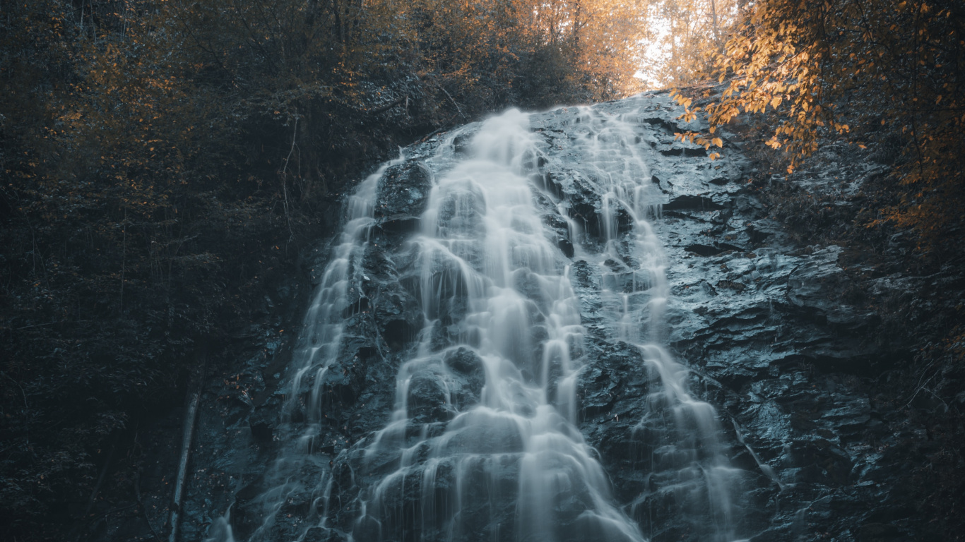 Wasserfall, Wasser, Natur, Wasserressourcen, Wasserlauf. Wallpaper in 1366x768 Resolution