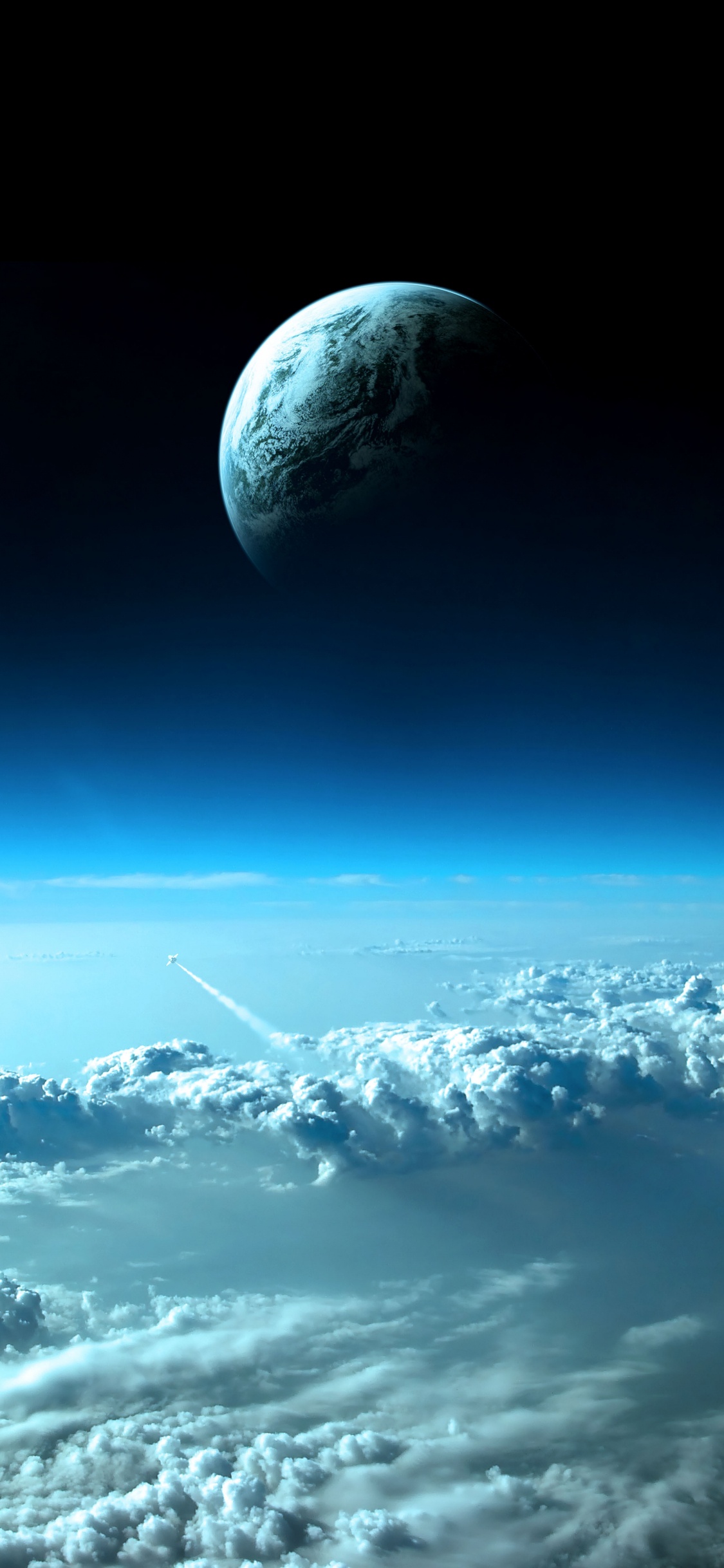 Nuages Blancs et Ciel Bleu. Wallpaper in 1125x2436 Resolution