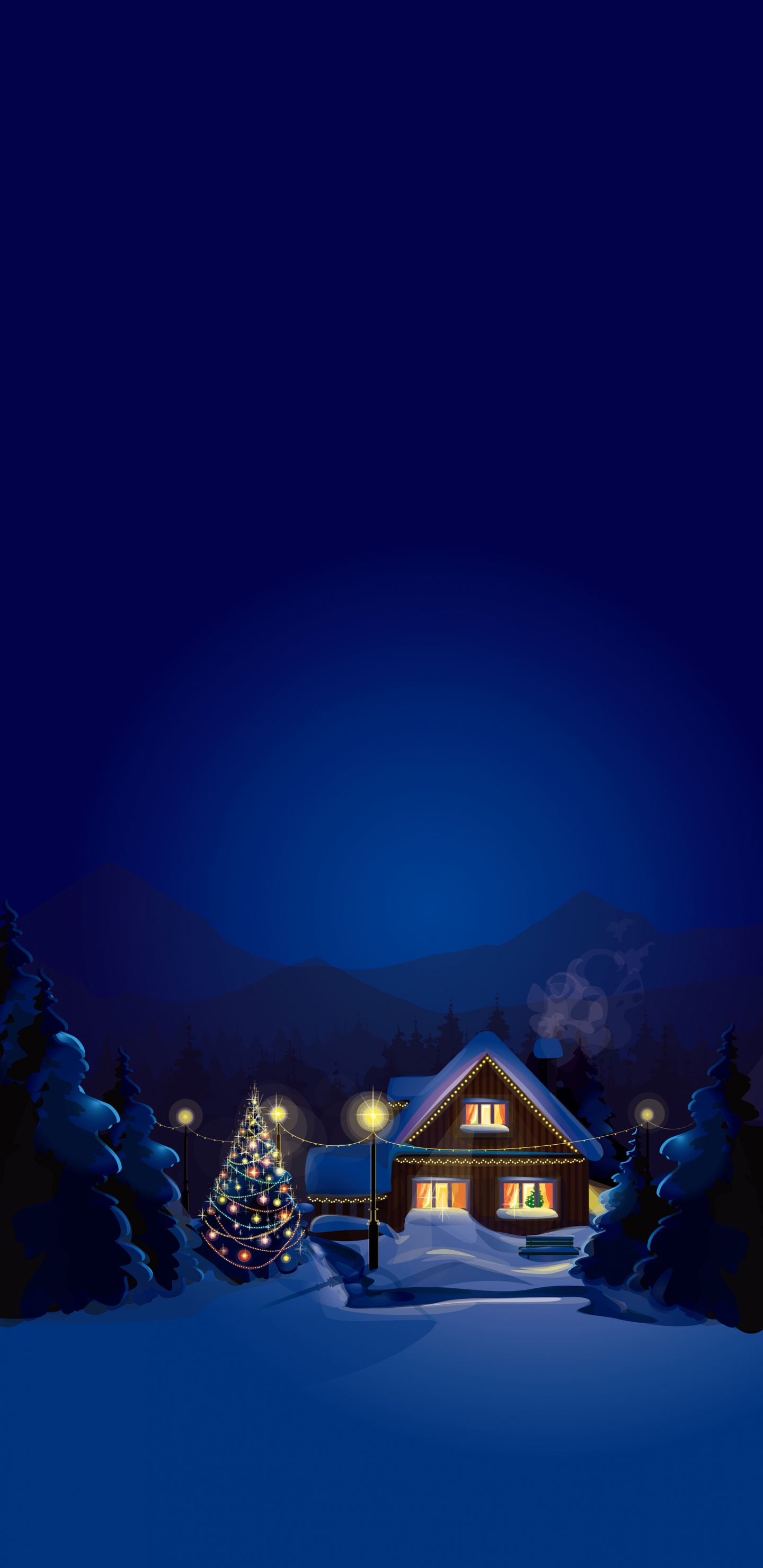 Schnee, Mount Scenery, Winter, Nacht. Wallpaper in 1440x2960 Resolution