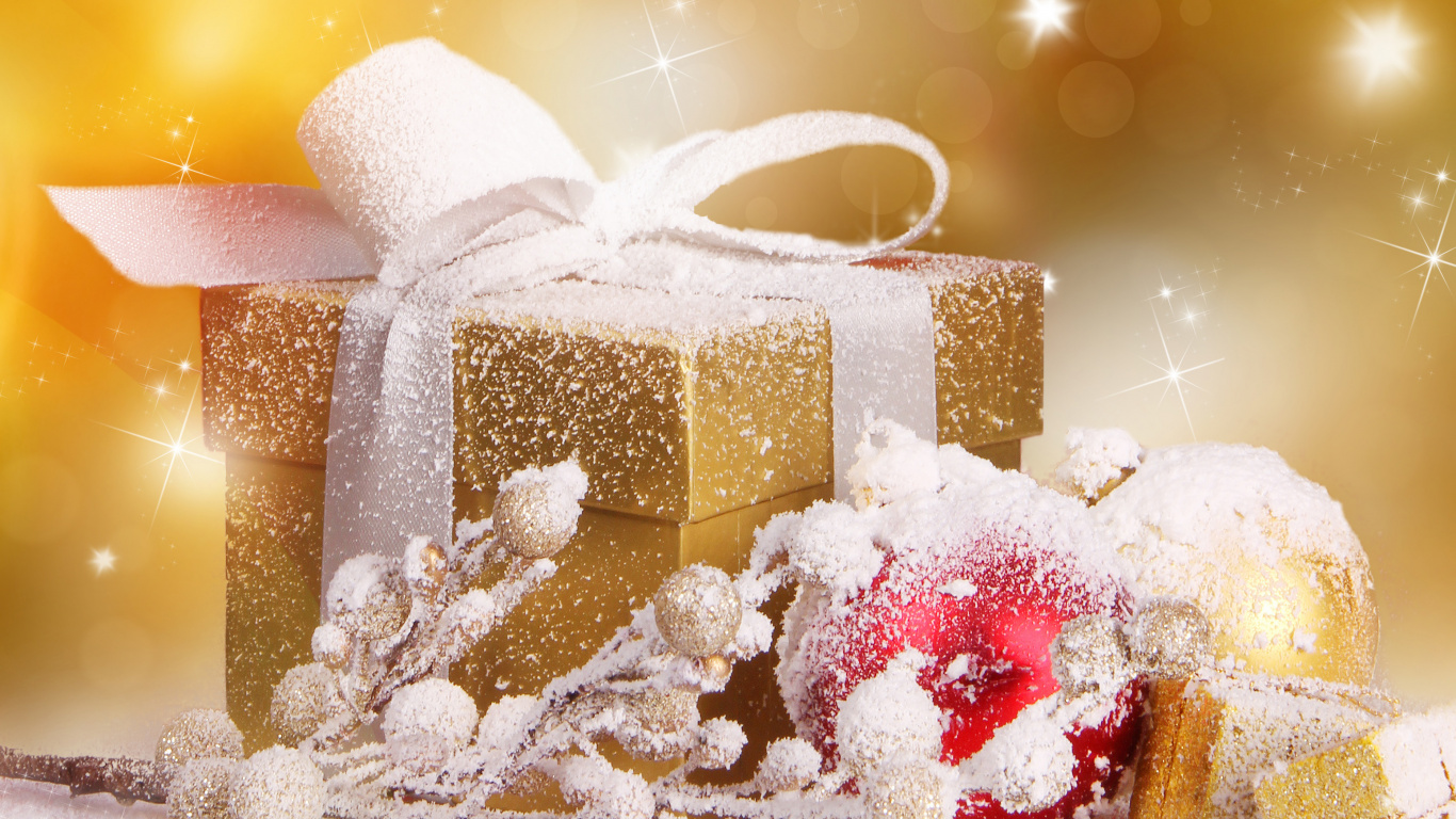 Cadeau, Cadeau de Noël, Le Jour De Noël, Présent, Aliment. Wallpaper in 1366x768 Resolution