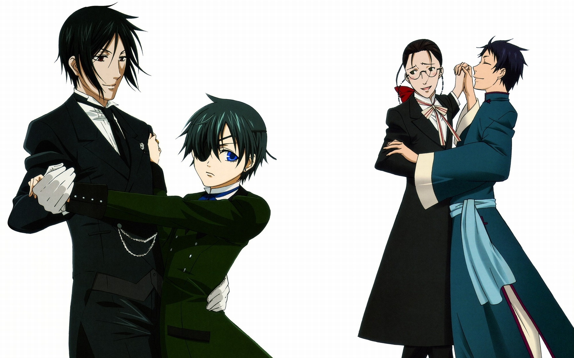 Wallpaper 2 Male Anime Characters in Black Suit, Background - Download Free  Image