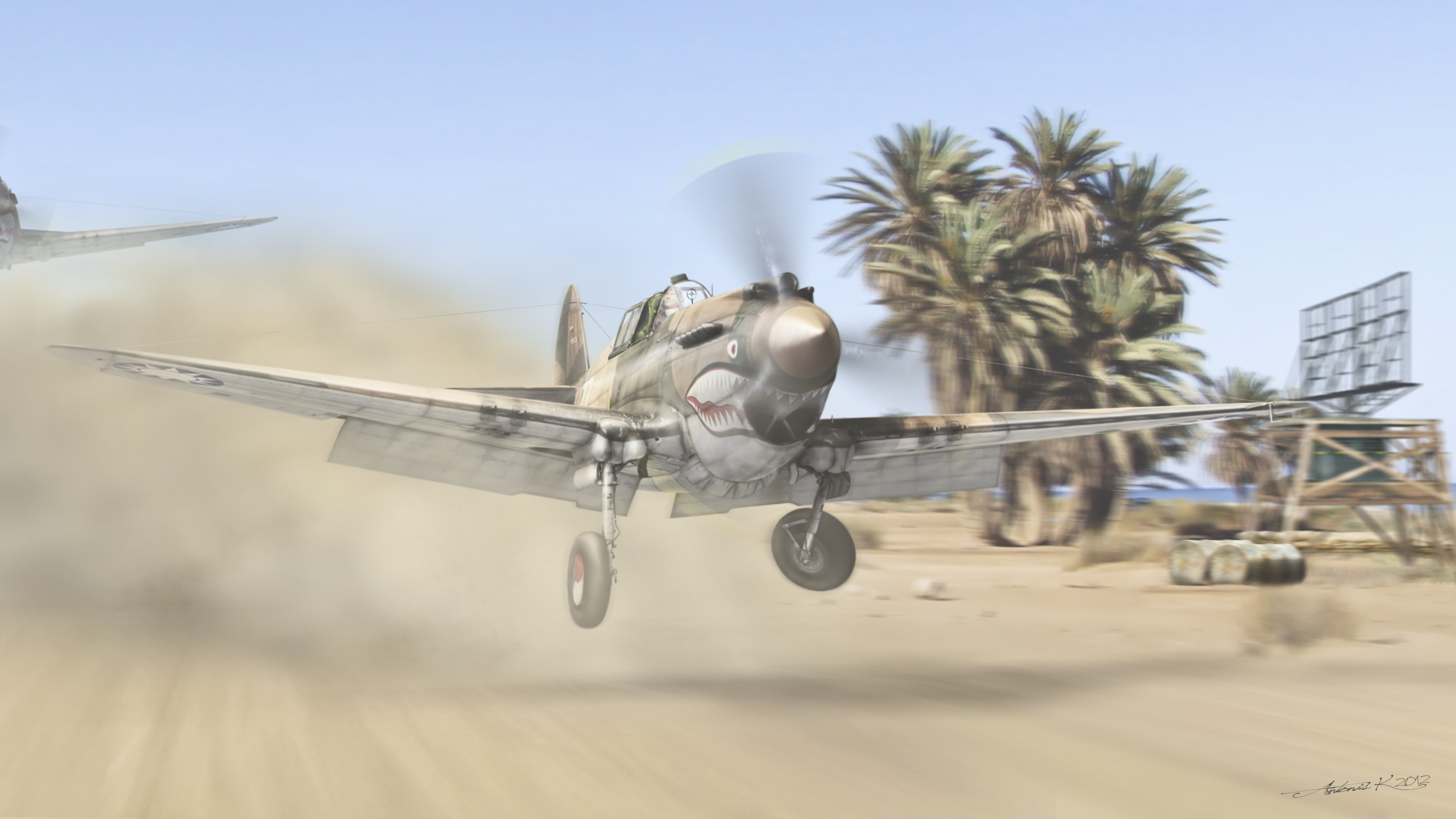 Gray and Black Fighter Plane on Brown Field During Daytime. Wallpaper in 3840x2160 Resolution