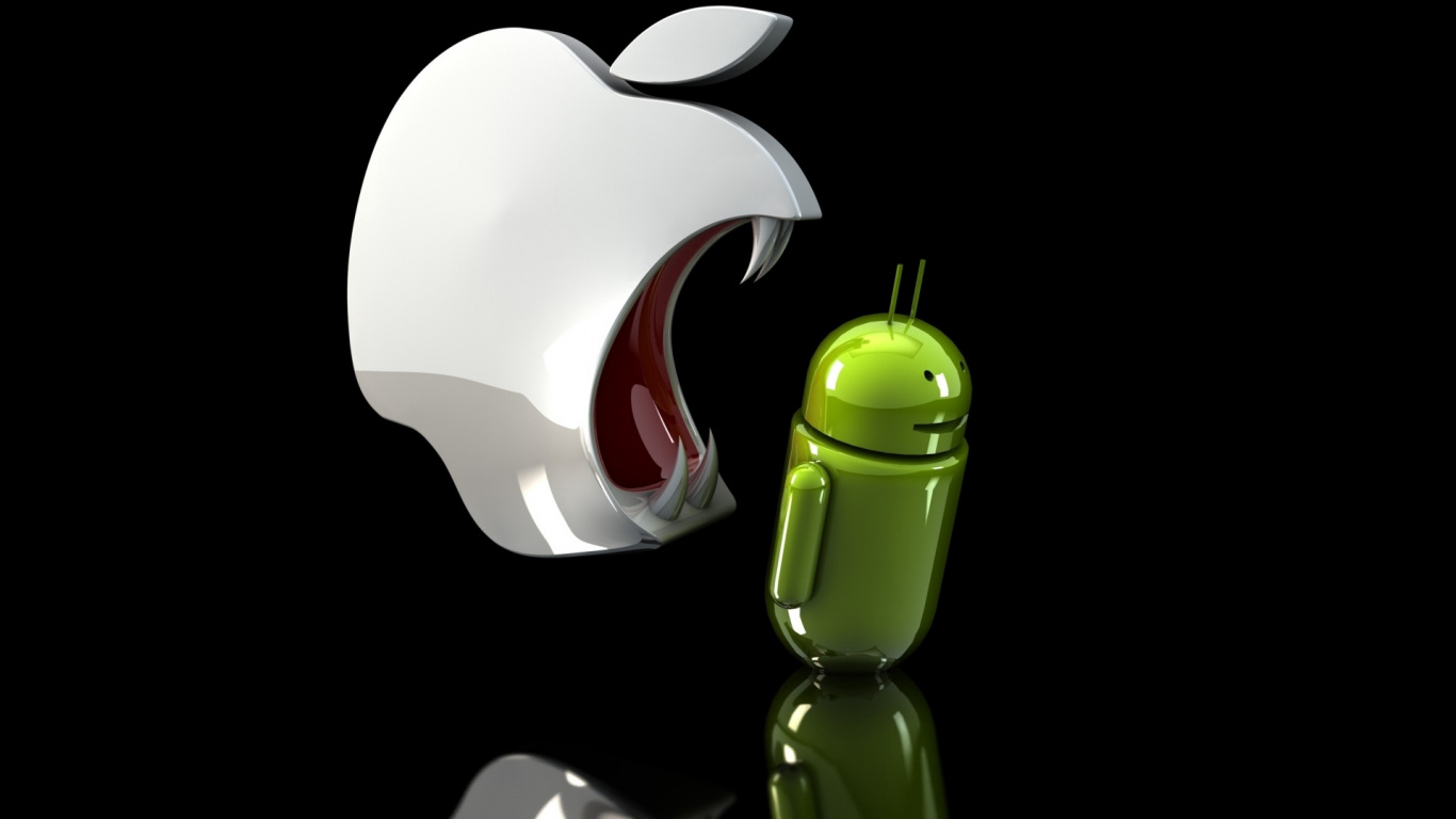 Android, Apple, Ios, Animation, 3d Modeling. Wallpaper in 1366x768 Resolution