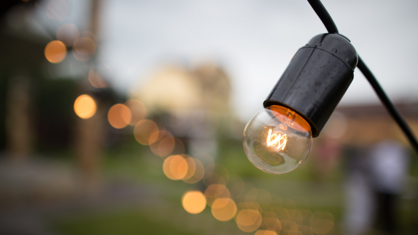 Girlande, Glühlampe, Street Light, Licht, Planning. Wallpaper in 1366x768 Resolution