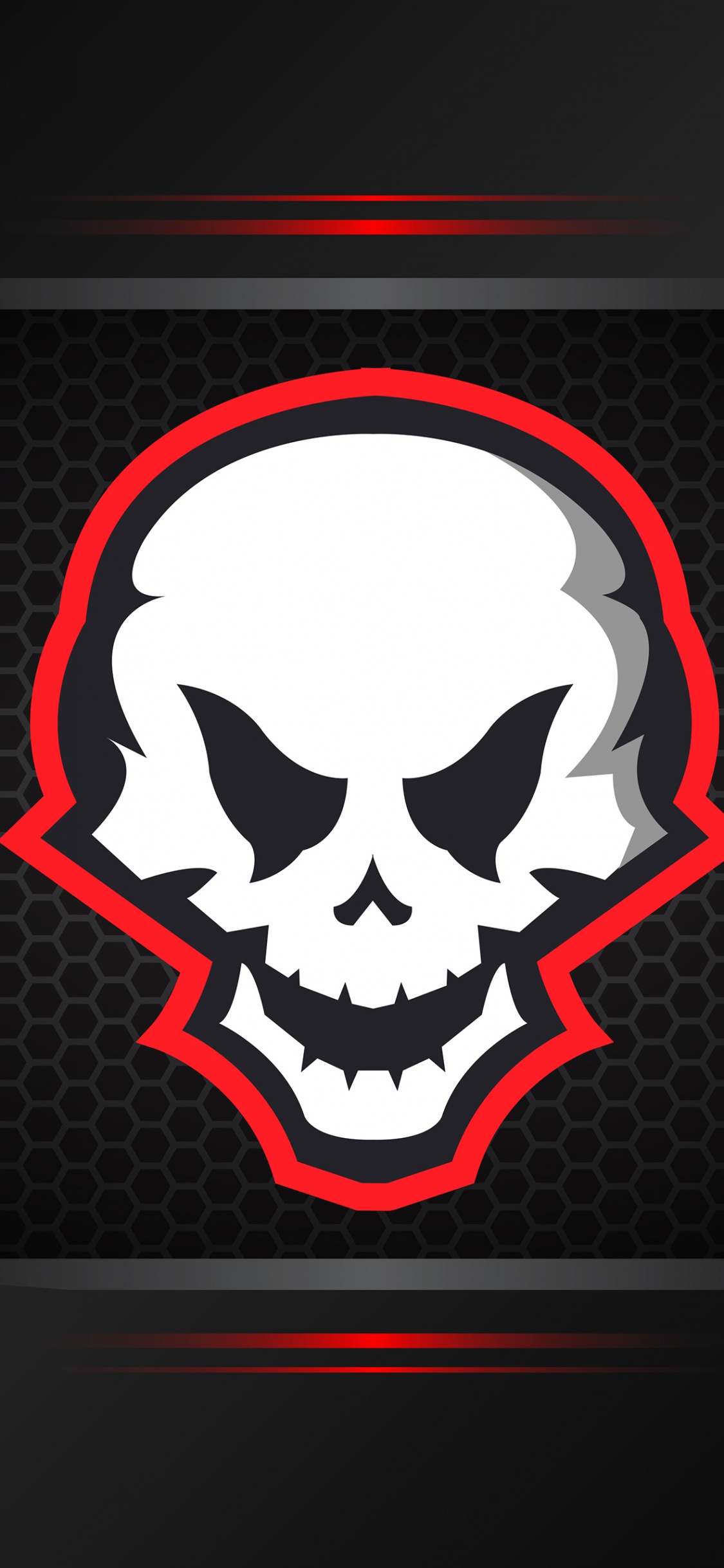 Black and White Logo on Black Background. Wallpaper in 1125x2436 Resolution