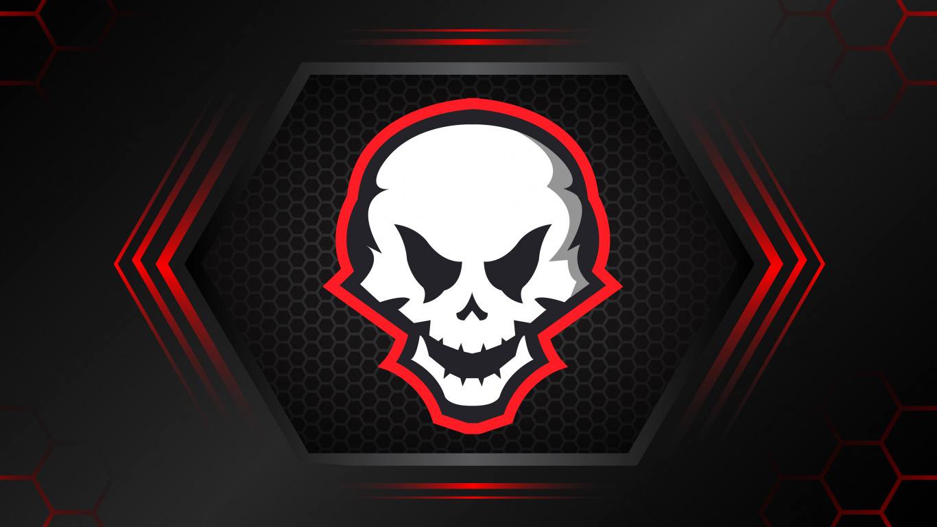 Black and White Logo on Black Background. Wallpaper in 1366x768 Resolution