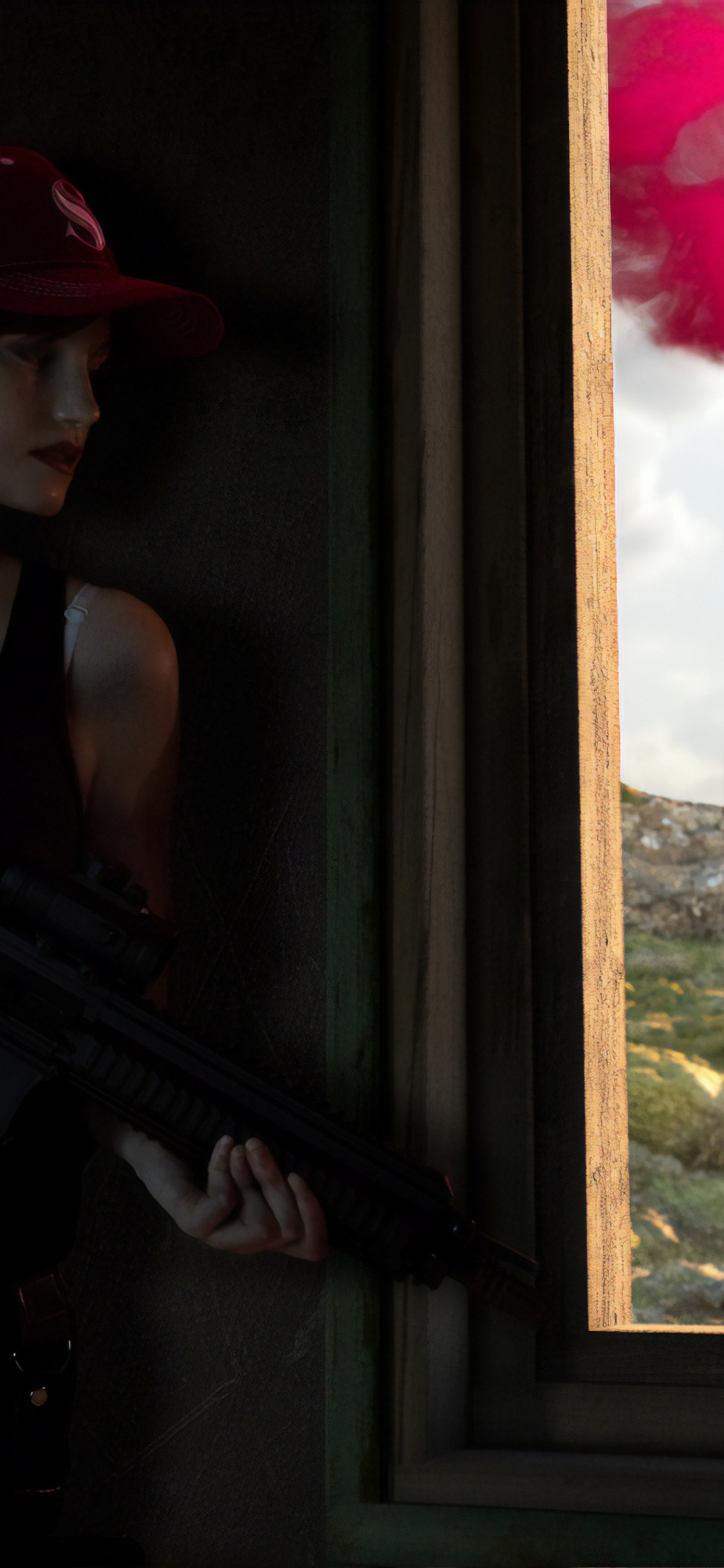 Coiffures, Cosplay, Red, Fenêtre, Arts Visuels. Wallpaper in 1125x2436 Resolution