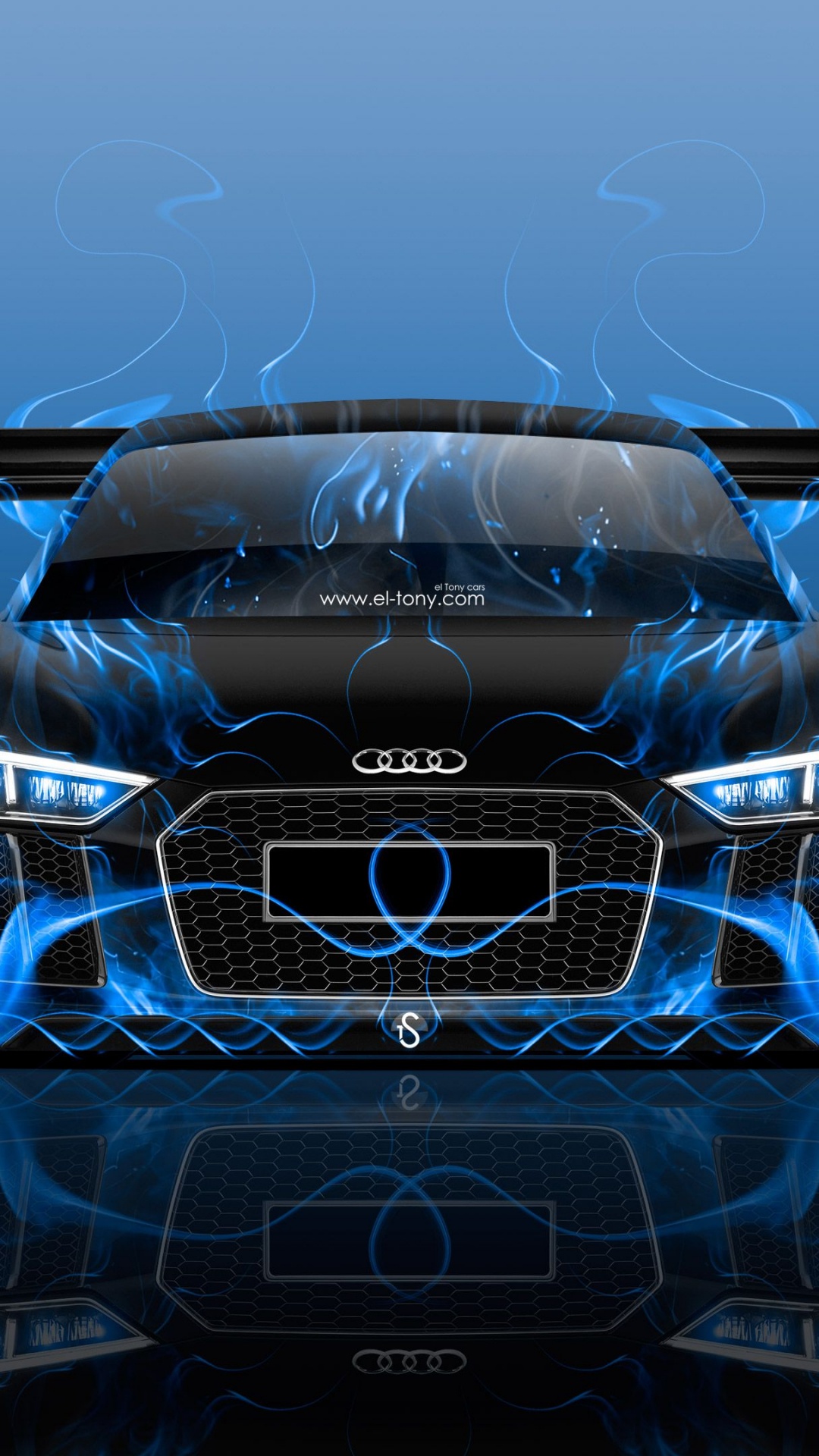 Blauer Chevrolet Camaro Auf Weißem Hintergrund. Wallpaper in 1080x1920 Resolution