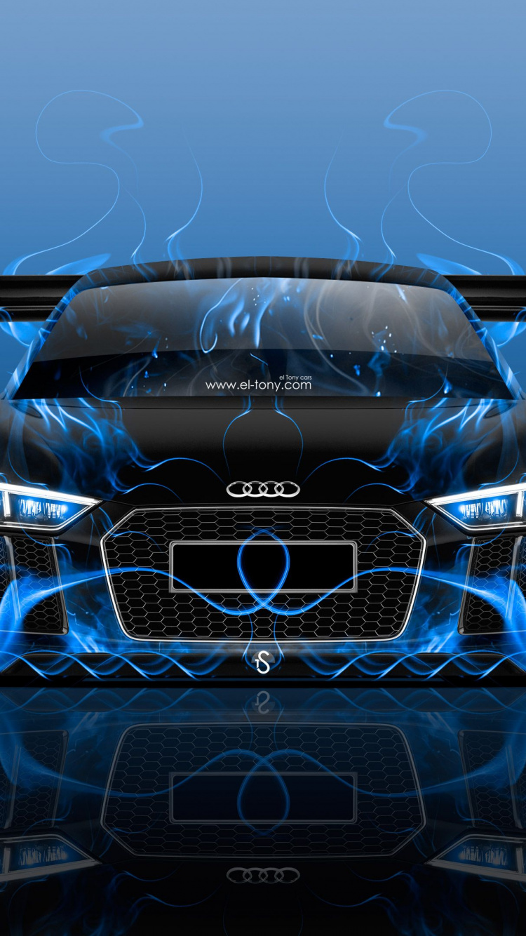 Chevrolet Camaro Bleu Sur Fond Blanc. Wallpaper in 750x1334 Resolution