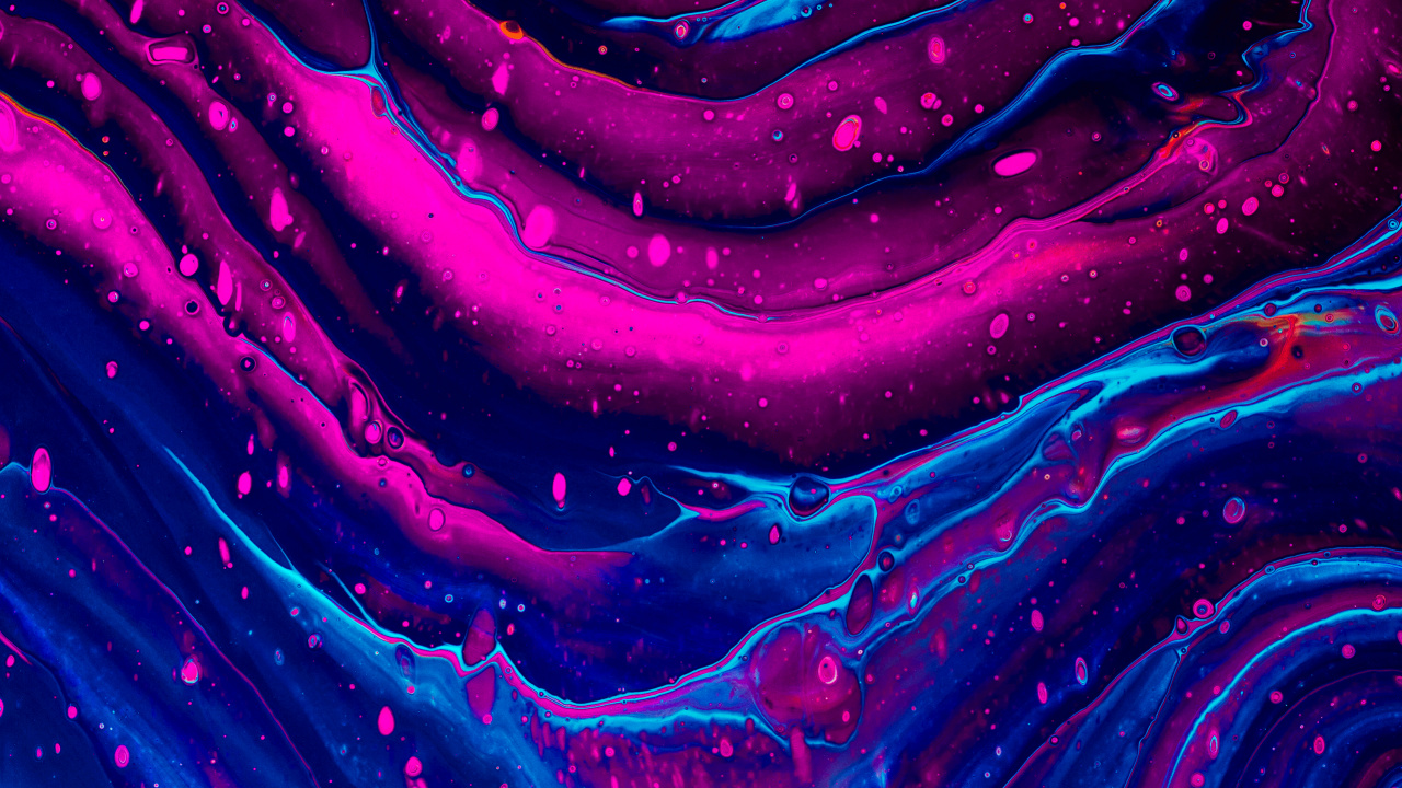 Abstract Art, Blue, Colorfulness, Purple, Liquid. Wallpaper in 1280x720 Resolution