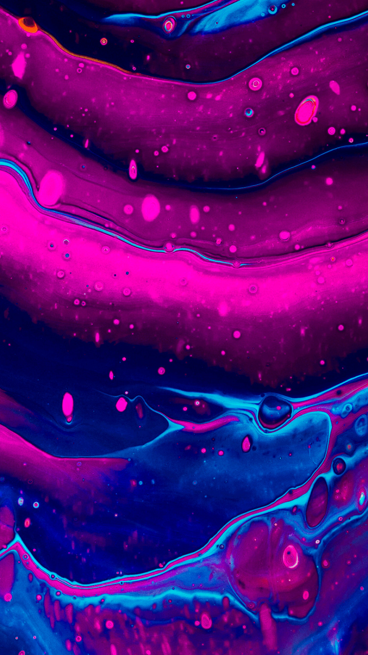 Abstract Art, Blue, Colorfulness, Purple, Liquid. Wallpaper in 750x1334 Resolution