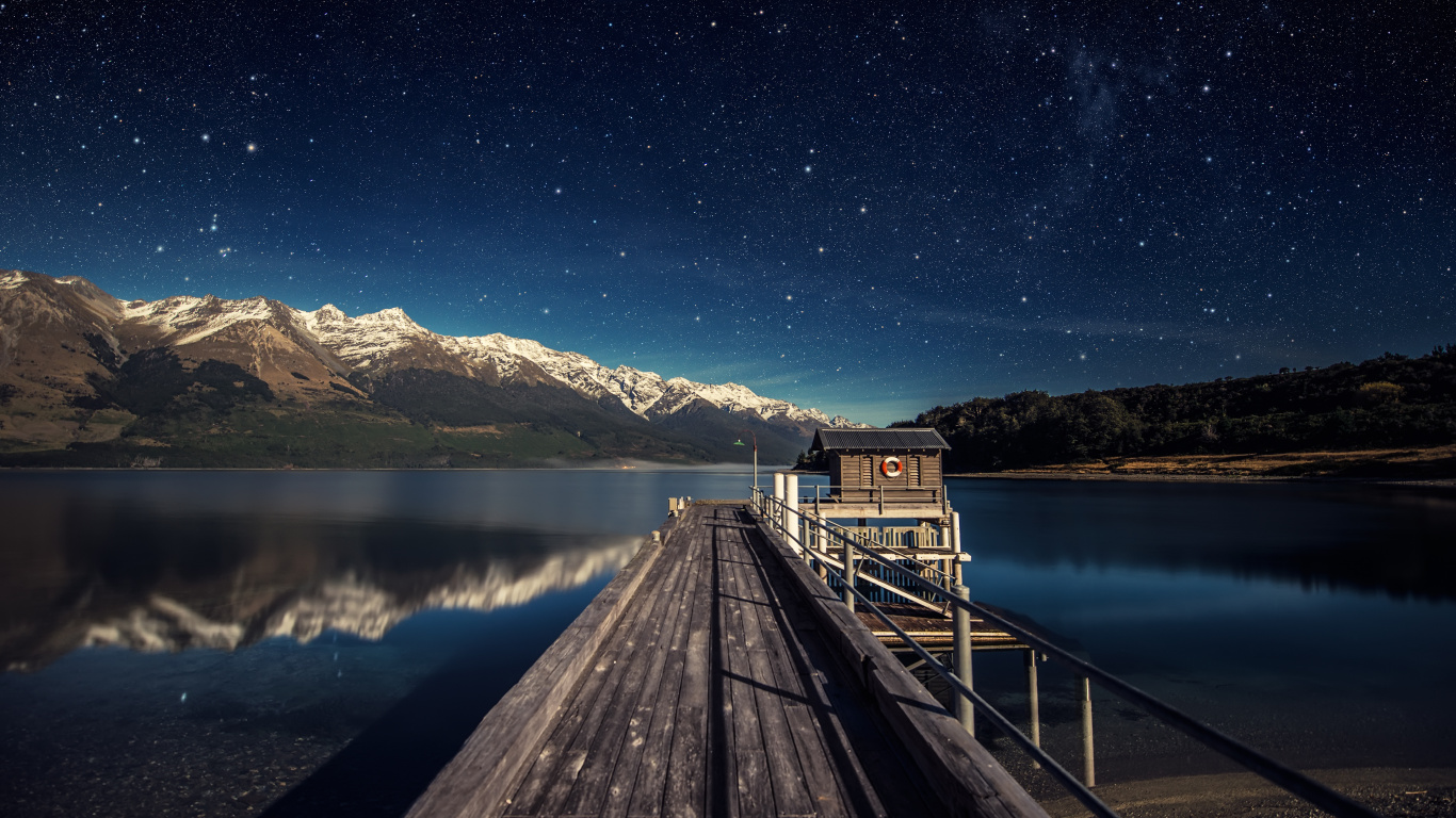 El Lago Wakatipu, Lago, Agua, Ambiente, Los Recursos de Agua. Wallpaper in 1366x768 Resolution