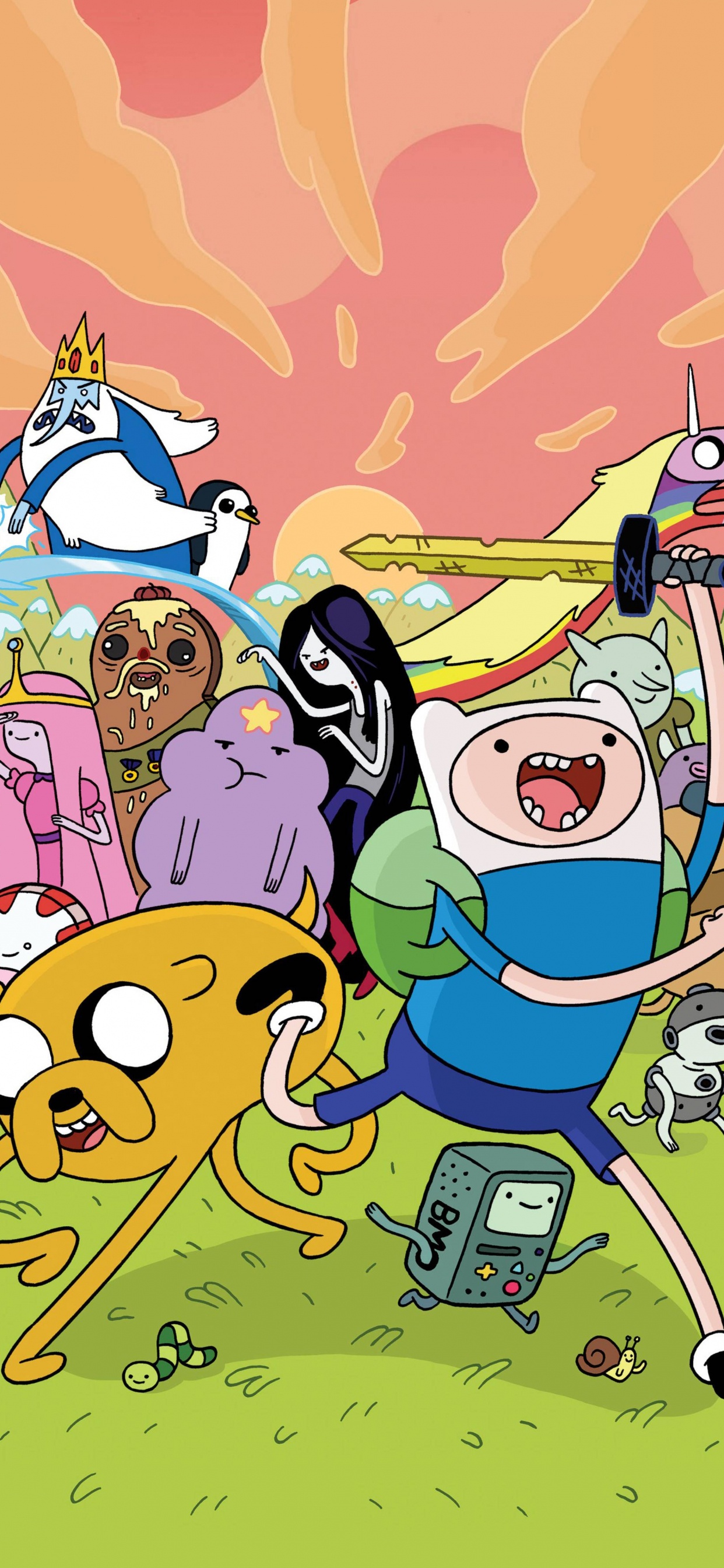 Marceline Die Vampirkönigin, Cartoon Network, Cartoon, Happy, Kunst. Wallpaper in 1242x2688 Resolution