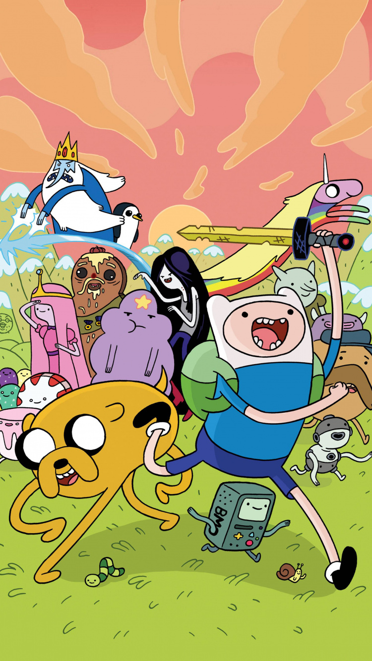 Marceline Die Vampirkönigin, Cartoon Network, Cartoon, Happy, Kunst. Wallpaper in 750x1334 Resolution