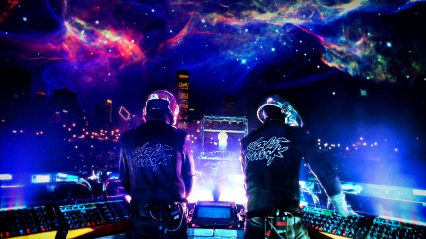 Divertissement, Événement, Concert, Daft Punk, Deejay. Wallpaper in 1366x768 Resolution
