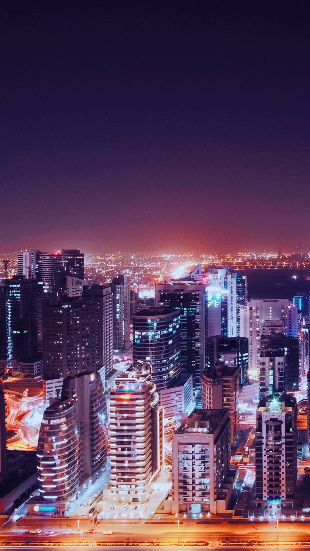 Horizonte de la Ciudad Durante la Noche. Wallpaper in 1080x1920 Resolution