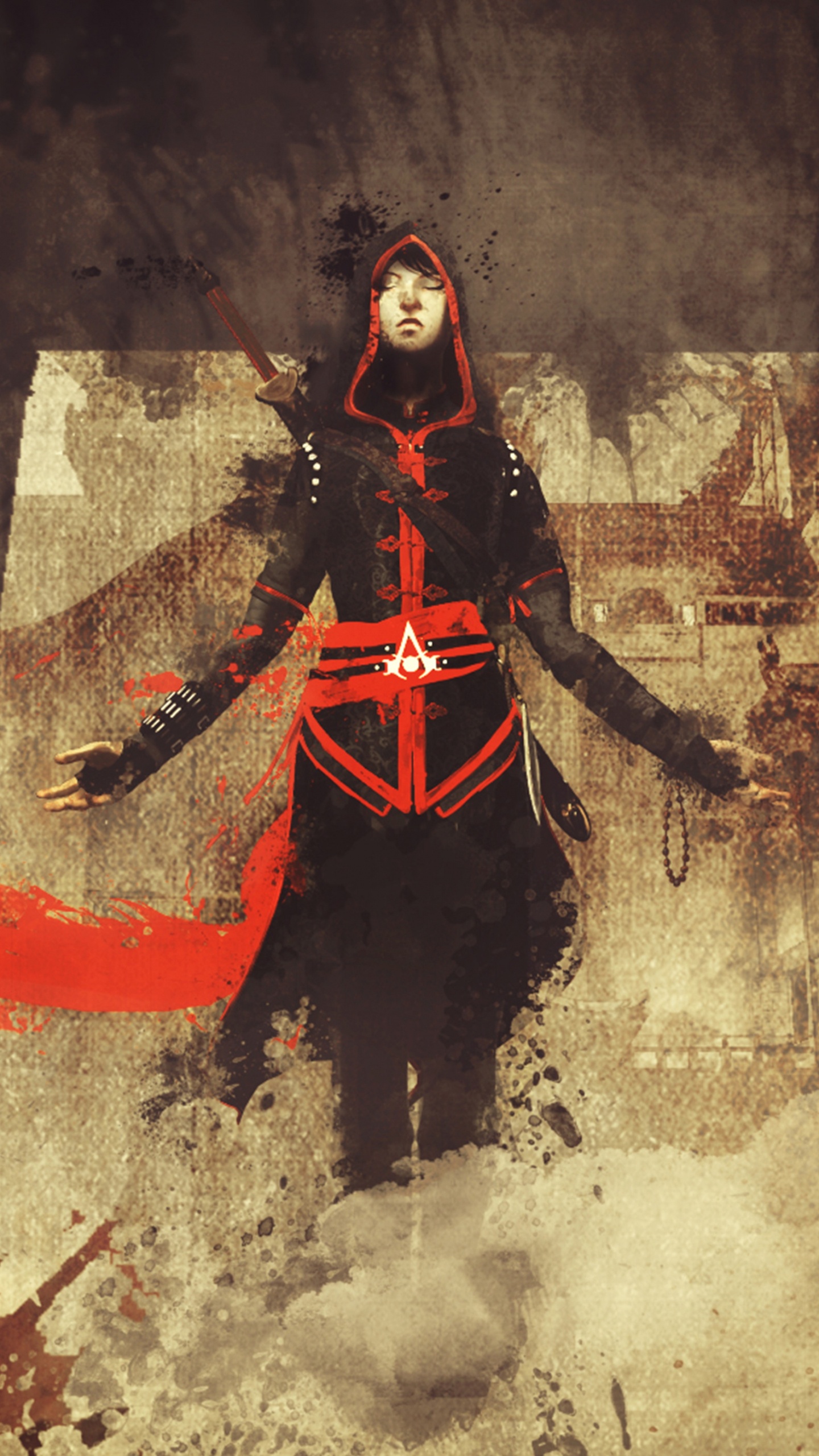 Red, Art, Assassins Creed Chronicles Chine, Obscurité, Arts Créatifs. Wallpaper in 1440x2560 Resolution