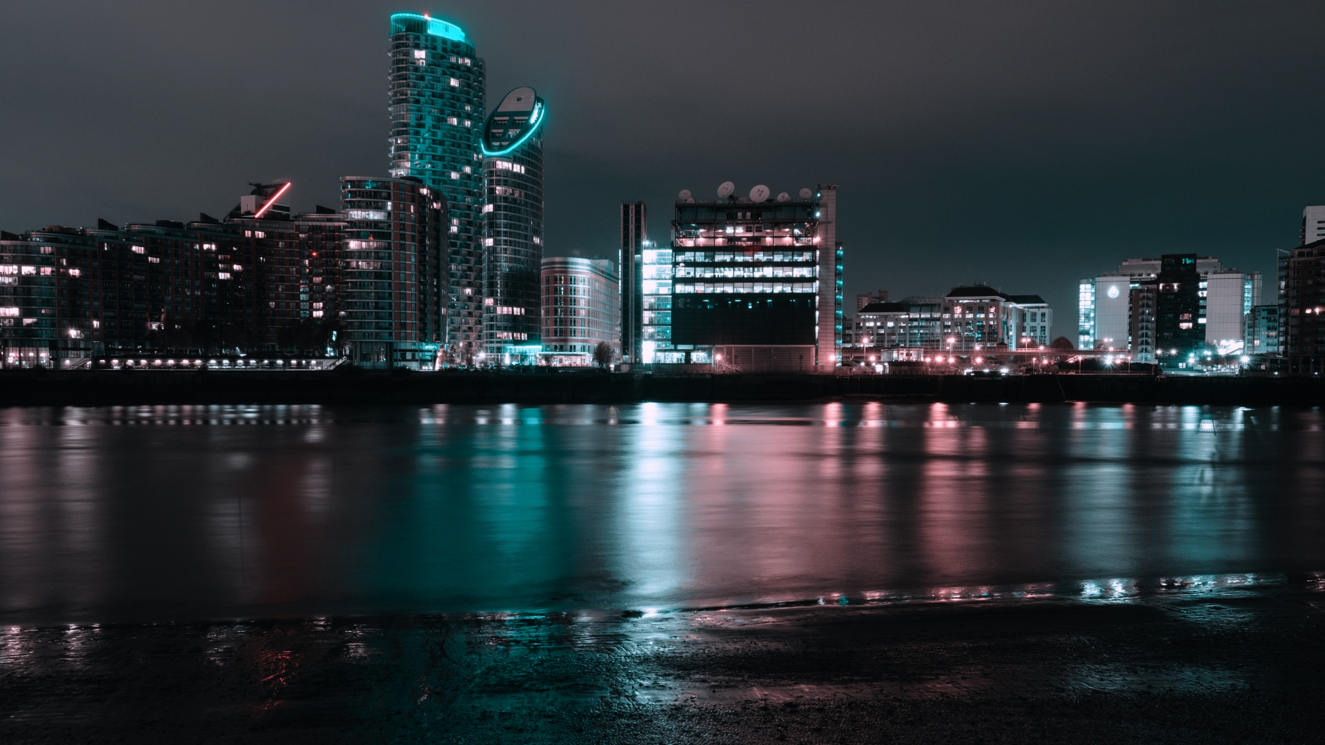 City Skyline During Night Time. Wallpaper in 1920x1080 Resolution