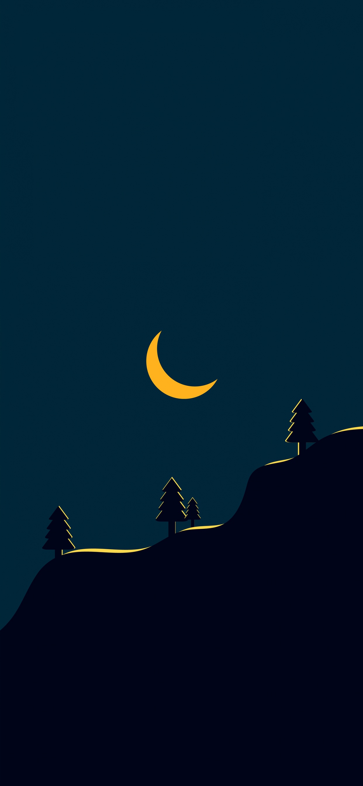 Minimalismus, Natur, Astronomisches Objekt, Crescent, Himmlisches Ereignis. Wallpaper in 1242x2688 Resolution