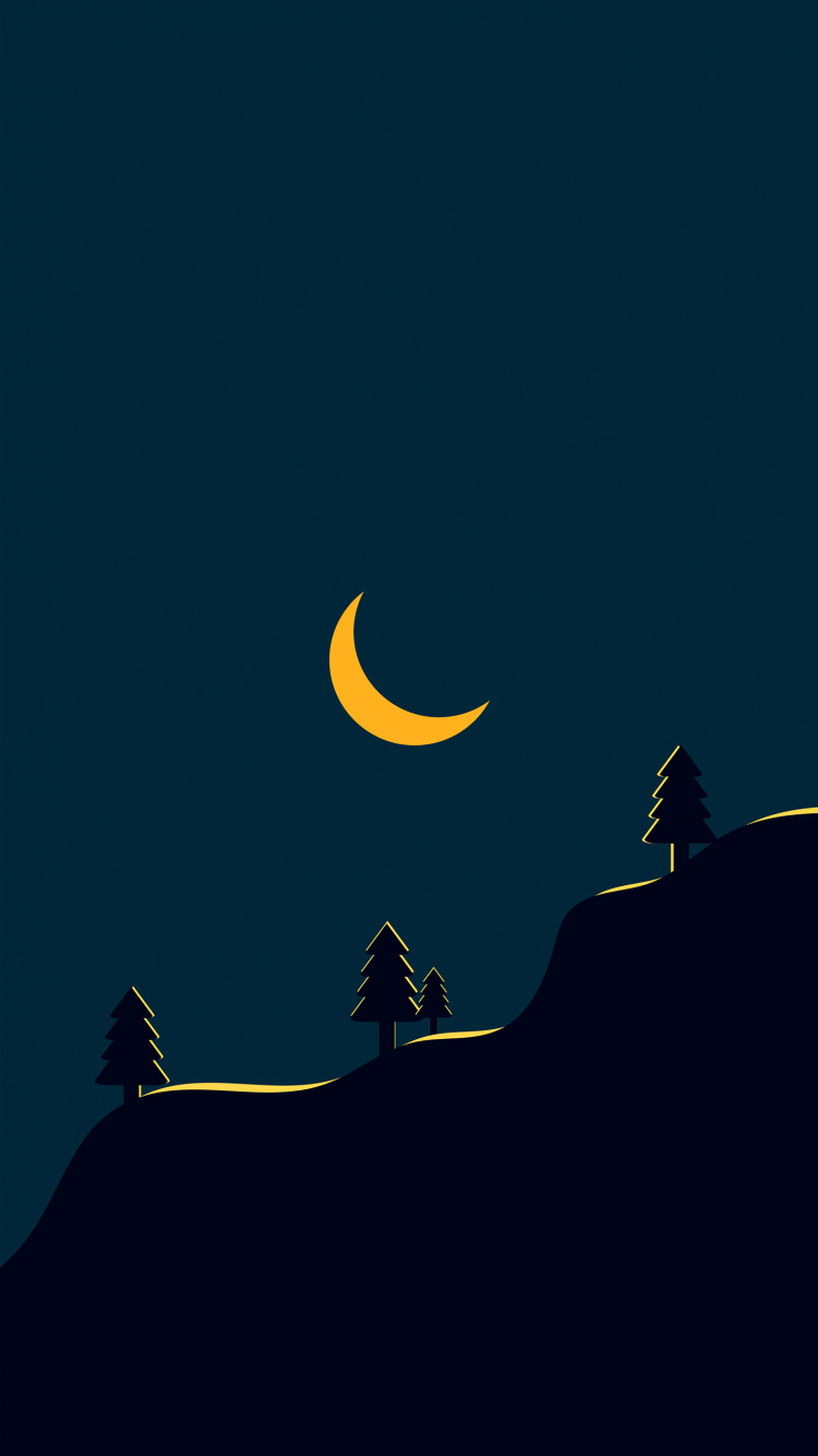 Minimalismus, Natur, Astronomisches Objekt, Crescent, Himmlisches Ereignis. Wallpaper in 750x1334 Resolution