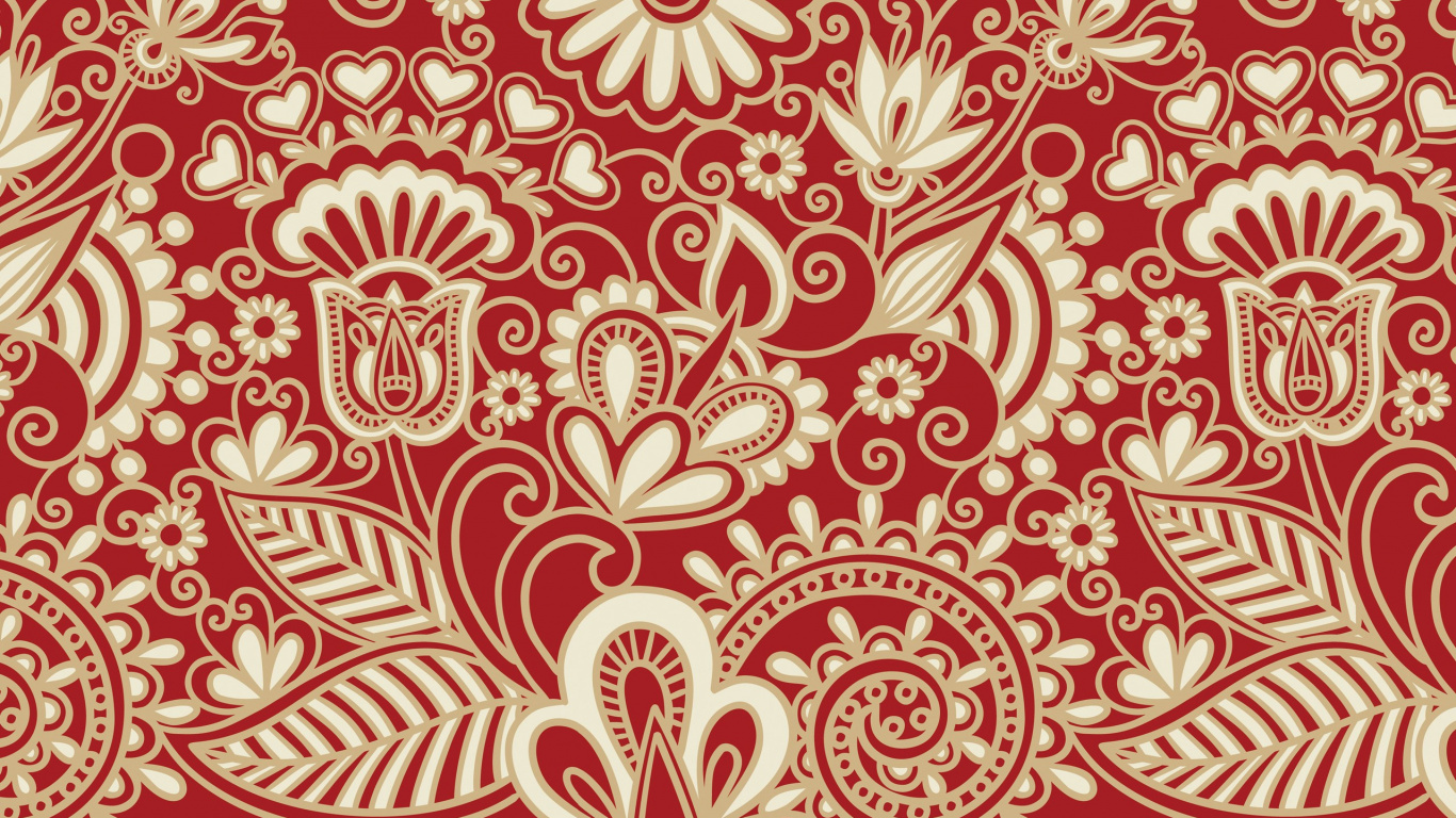 Textile Floral Rouge et Blanc. Wallpaper in 1366x768 Resolution