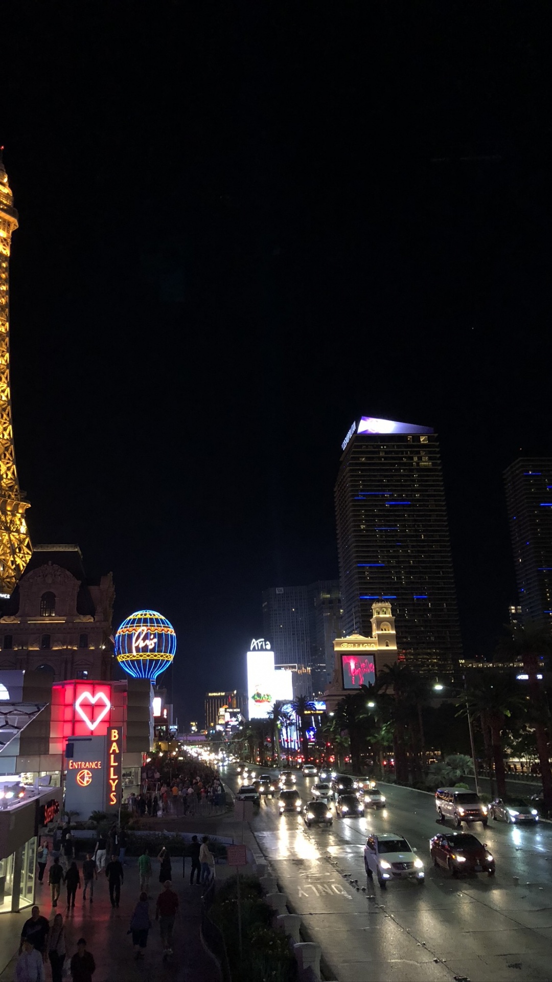 Las Vegas, USA, Paris Las Vegas, Eiffelturm, Nacht. Wallpaper in 1080x1920 Resolution