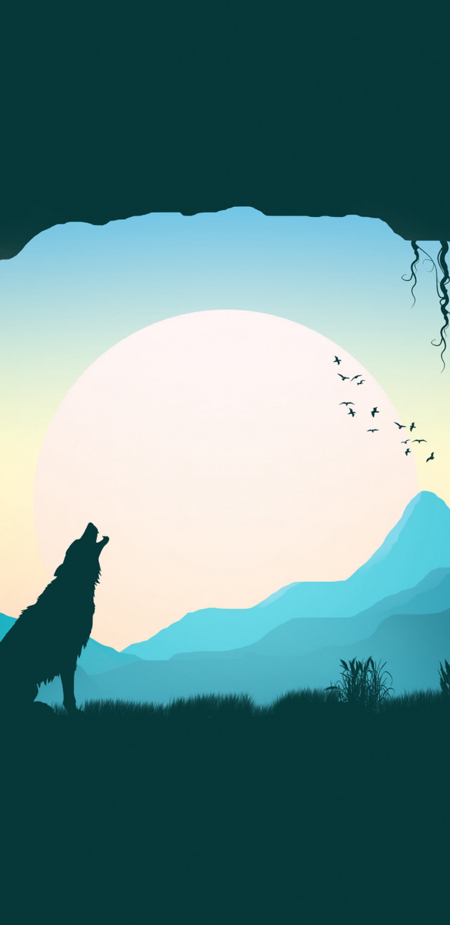 Silhouette of Person Standing on Rock Formation During Sunset. Wallpaper in 1440x2960 Resolution