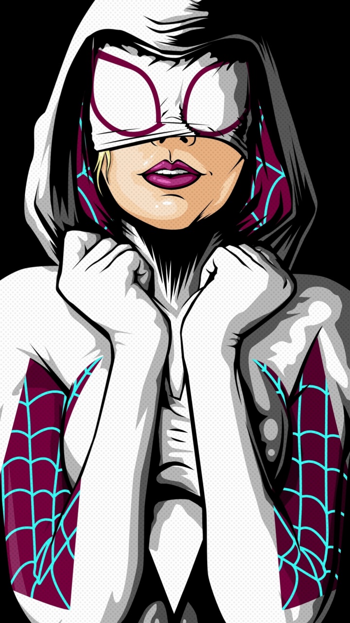 Gwen Stacy, Cartel, Xiaomi Redmi 10 Primer, Arte, Araña Fantasma. Wallpaper in 720x1280 Resolution