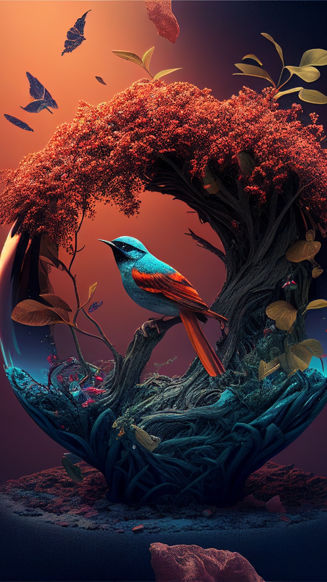 Biologie Marine, Environnement Sous-marin, Oiseau, Azure, Botanique. Wallpaper in 1080x1920 Resolution