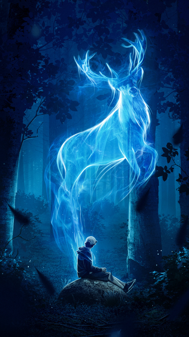 Patronus Charm, Patronus, Art, Concept Art, Fantastic Art. Wallpaper in 750x1334 Resolution
