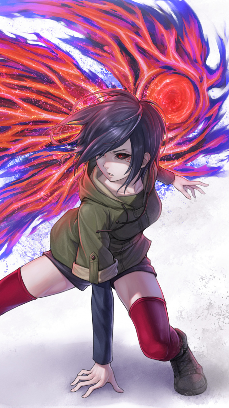 Femme en Chemise Verte et Short Noir Personnage Anime. Wallpaper in 750x1334 Resolution