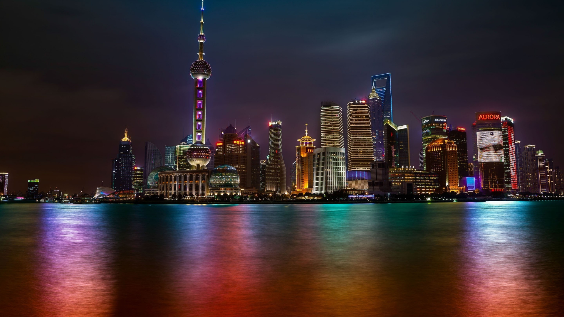 City Skyline During Night Time. Wallpaper in 1920x1080 Resolution