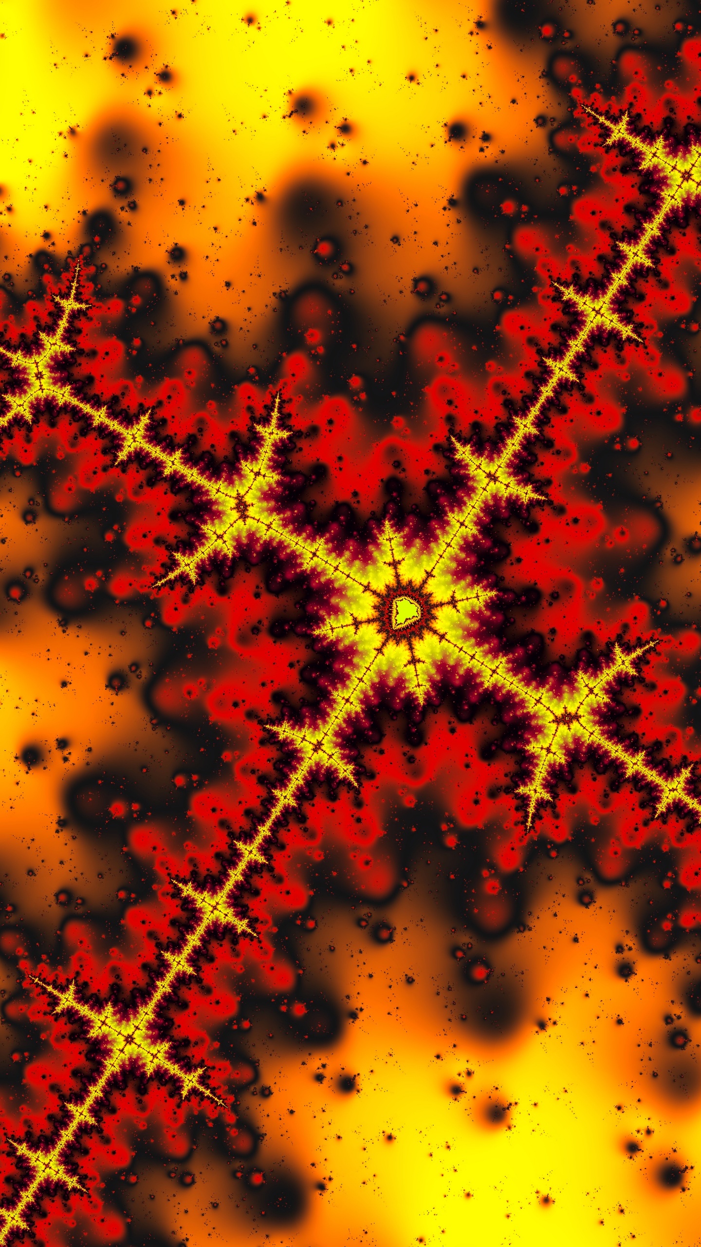 Ilustración de Estrella Amarilla y Roja. Wallpaper in 1440x2560 Resolution