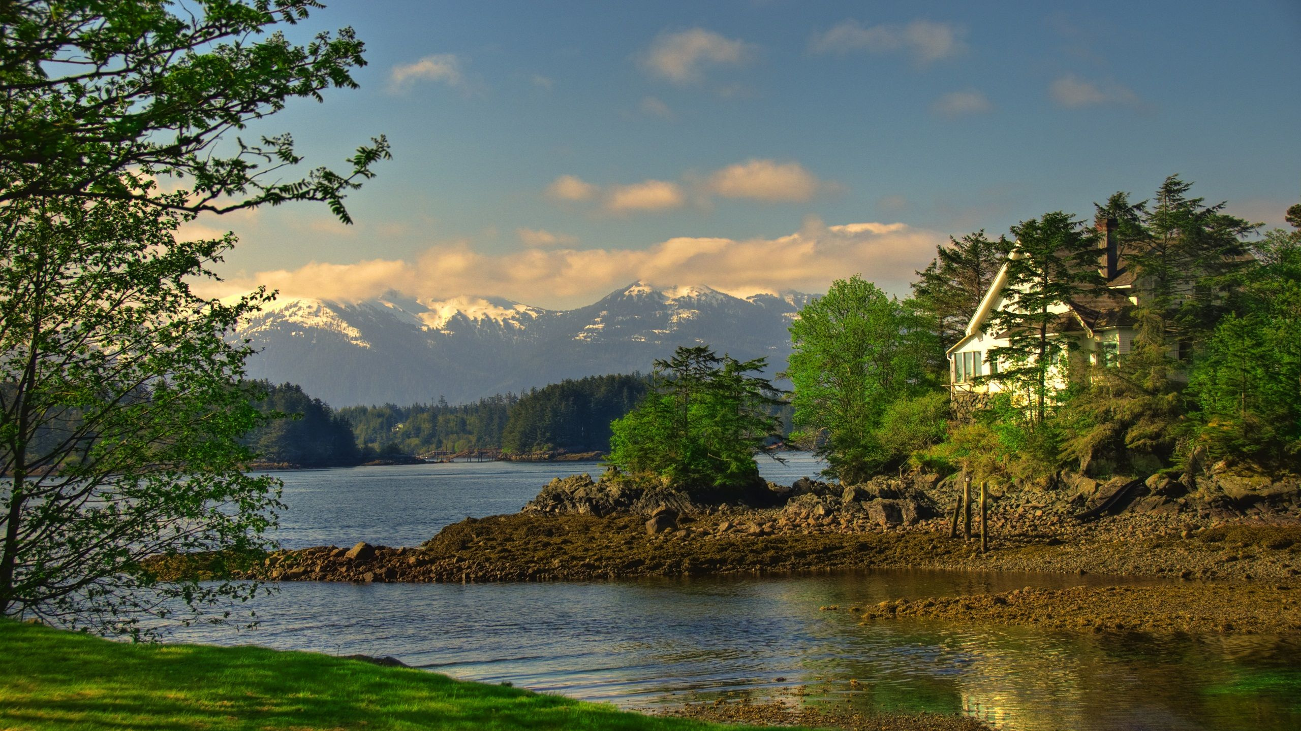 性质, 自然景观, 反射, 银行, 天空 壁纸 2560x1440 允许