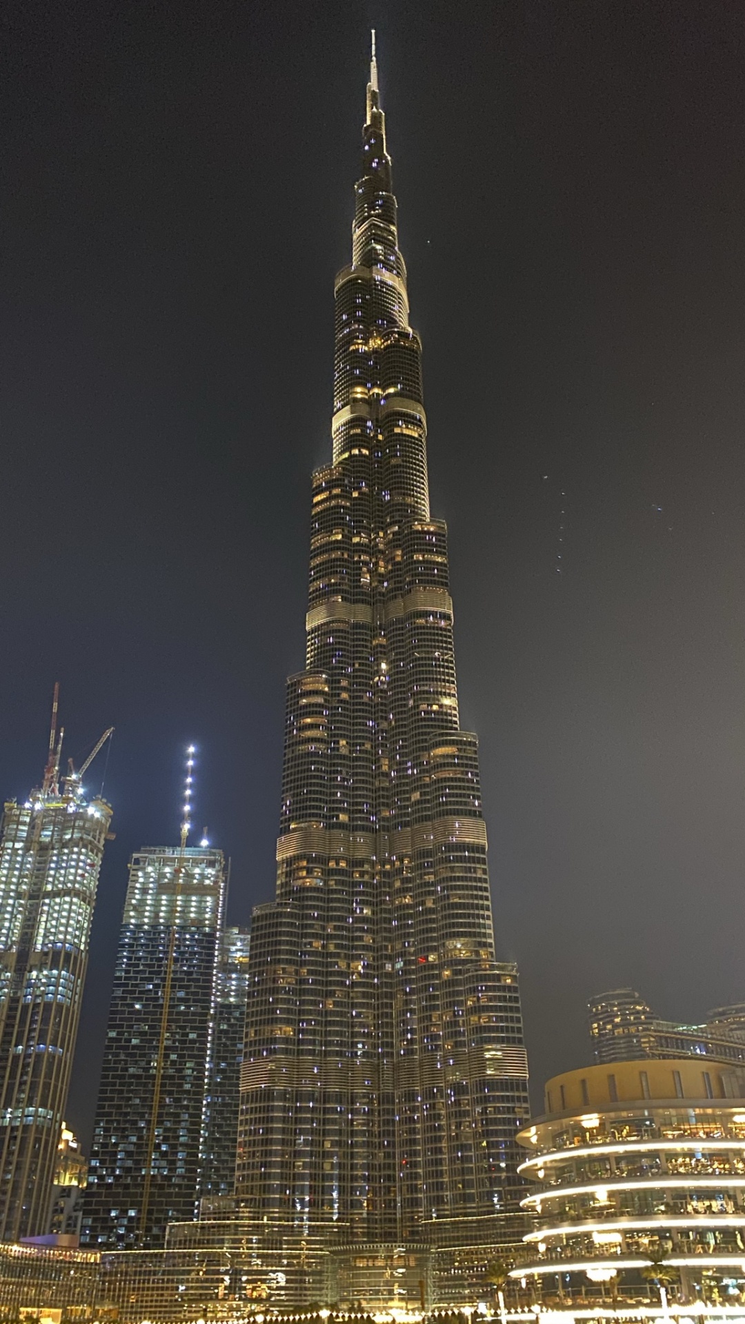 Dubaï, Burj Khalifa, Attraction Touristique, Gratte-ciel, Nuit. Wallpaper in 1080x1920 Resolution