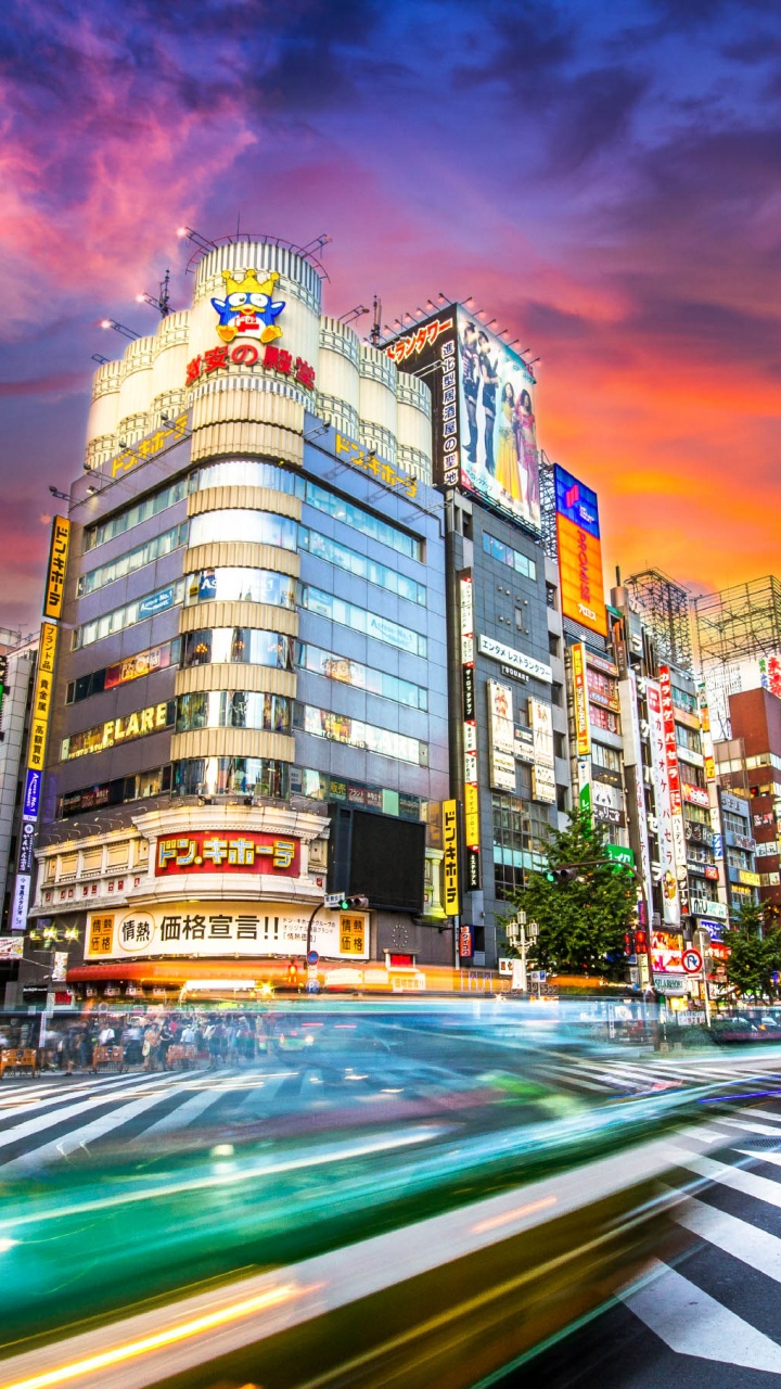 Time Lapse Photography of City Buildings During Night Time. Wallpaper in 720x1280 Resolution