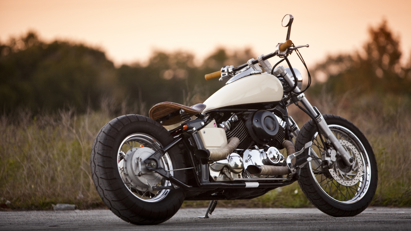 White and Black Motorcycle on Road During Daytime. Wallpaper in 1366x768 Resolution