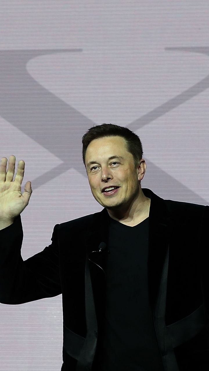 Elon Musk, SolarCity, Tesla Model 3, Standing, Gesture. Wallpaper in 720x1280 Resolution