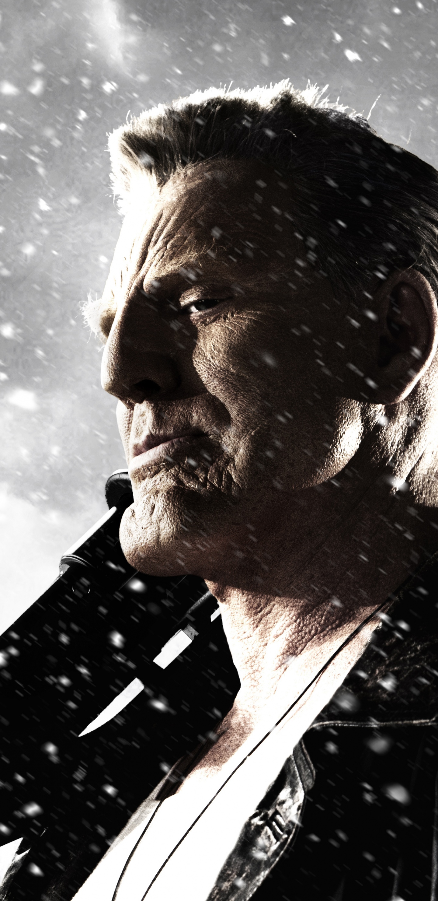 Hombre Con Chaqueta Negra Mirando al Cielo. Wallpaper in 1440x2960 Resolution