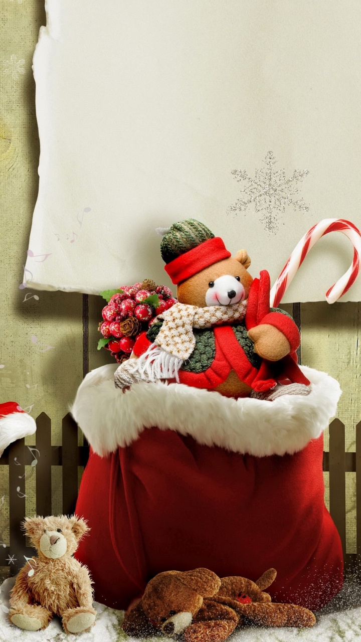 Le Jour De Noël, Santa Claus, Cadeau de Noël, Ornement de Noël, Hiver. Wallpaper in 720x1280 Resolution