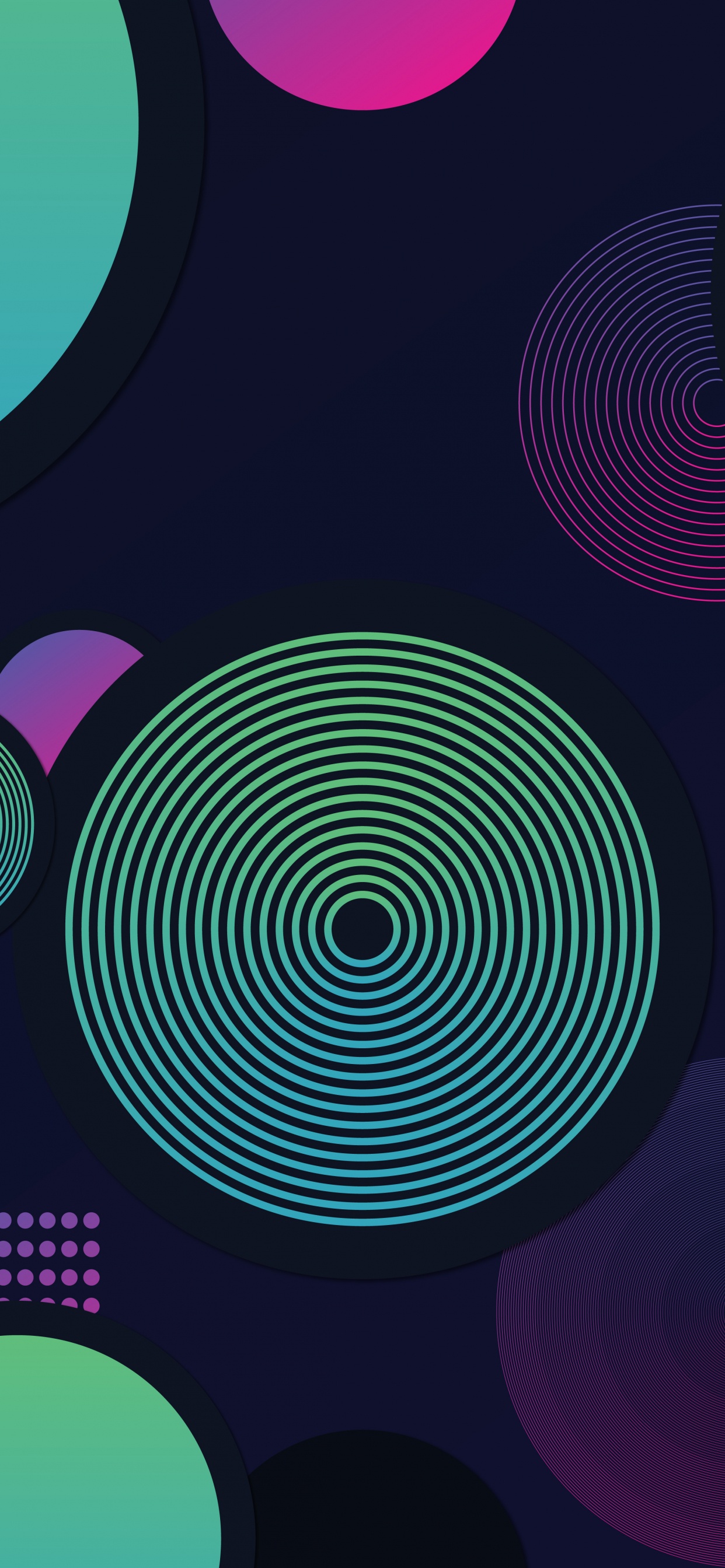 Cercle, Android, Développeur Android, la Pureté de la Couleur, Lumière. Wallpaper in 1242x2688 Resolution