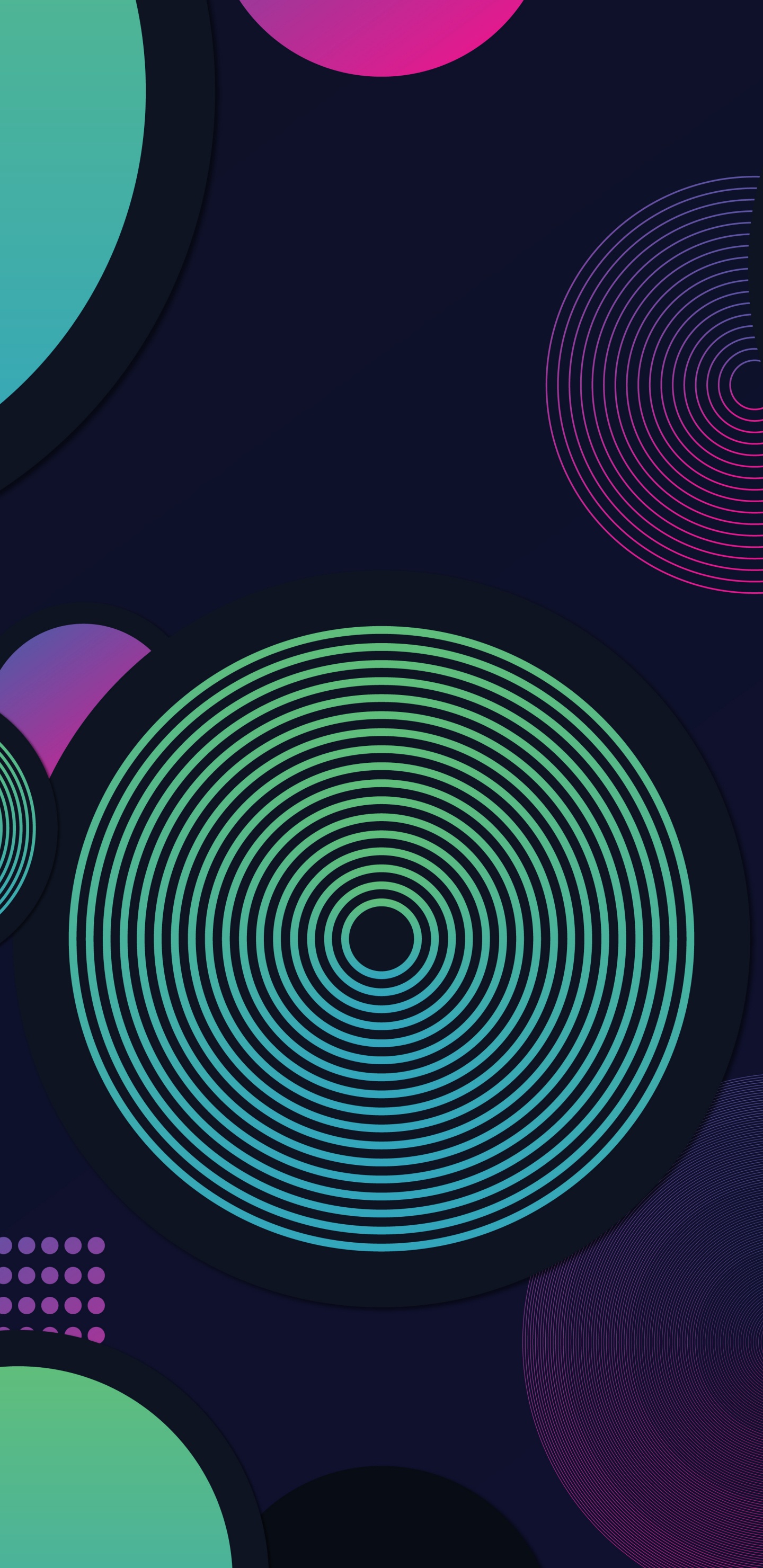 圆圈, 安卓, 色彩, 光, Azure 壁纸 1440x2960 允许