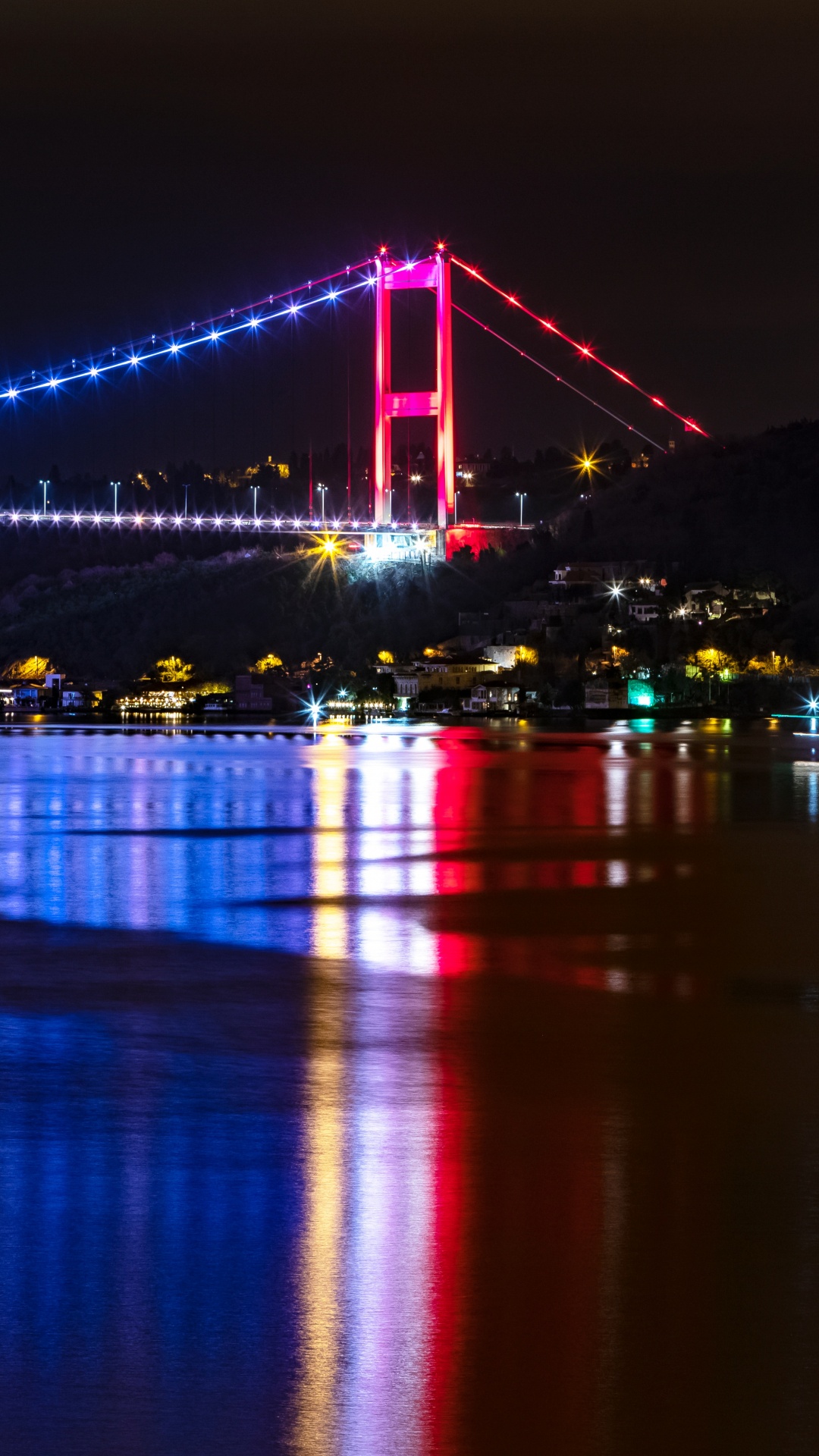 Golden Gate Bridge Bei Nacht Night. Wallpaper in 1080x1920 Resolution