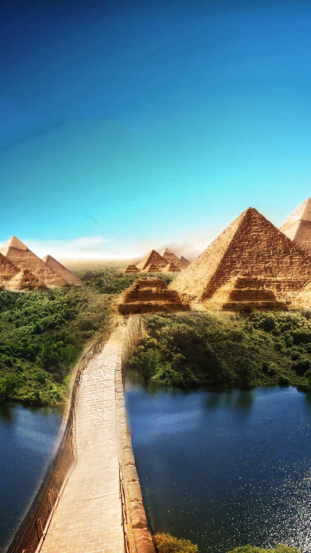 Braune Holzbrücke Über Den See. Wallpaper in 1080x1920 Resolution