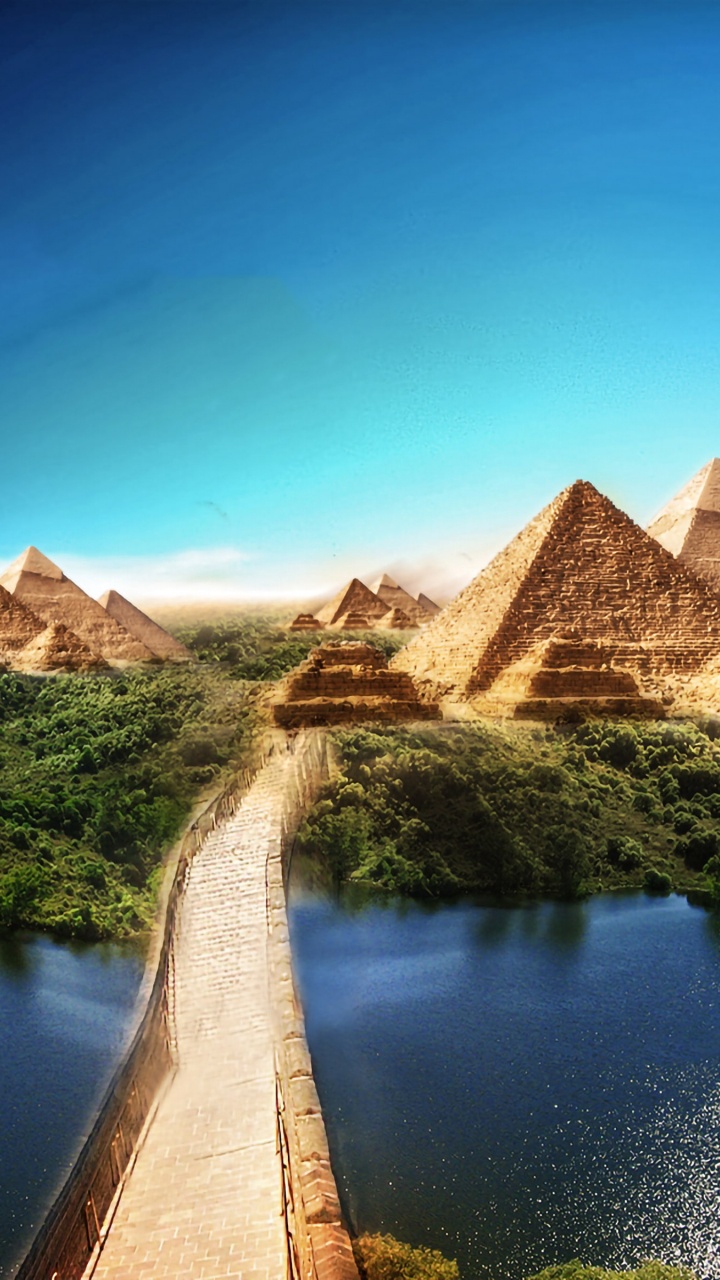 Braune Holzbrücke Über Den See. Wallpaper in 720x1280 Resolution