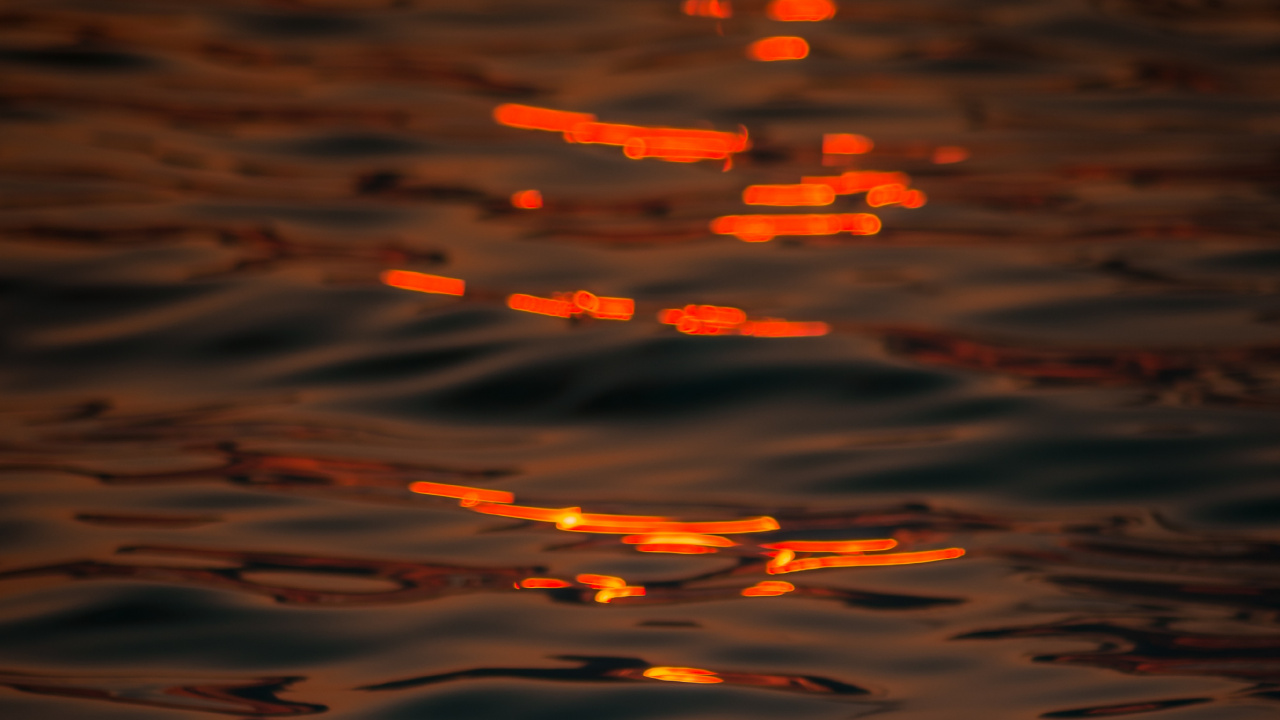 Eau, Réflexion, Calme, Orange, Atmosphère. Wallpaper in 1280x720 Resolution